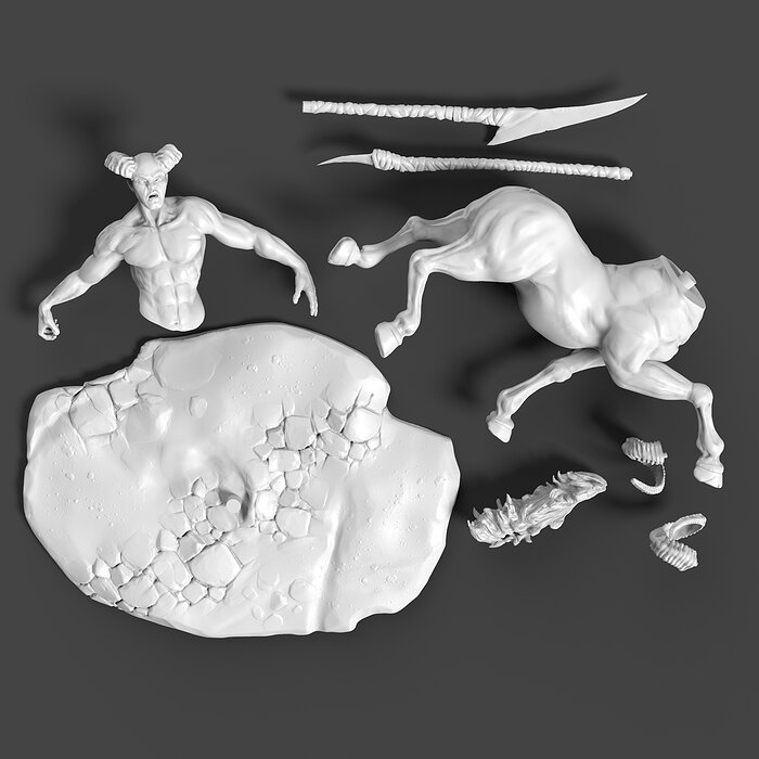 Centaur hight poly model 3d print FBX Model — view 5