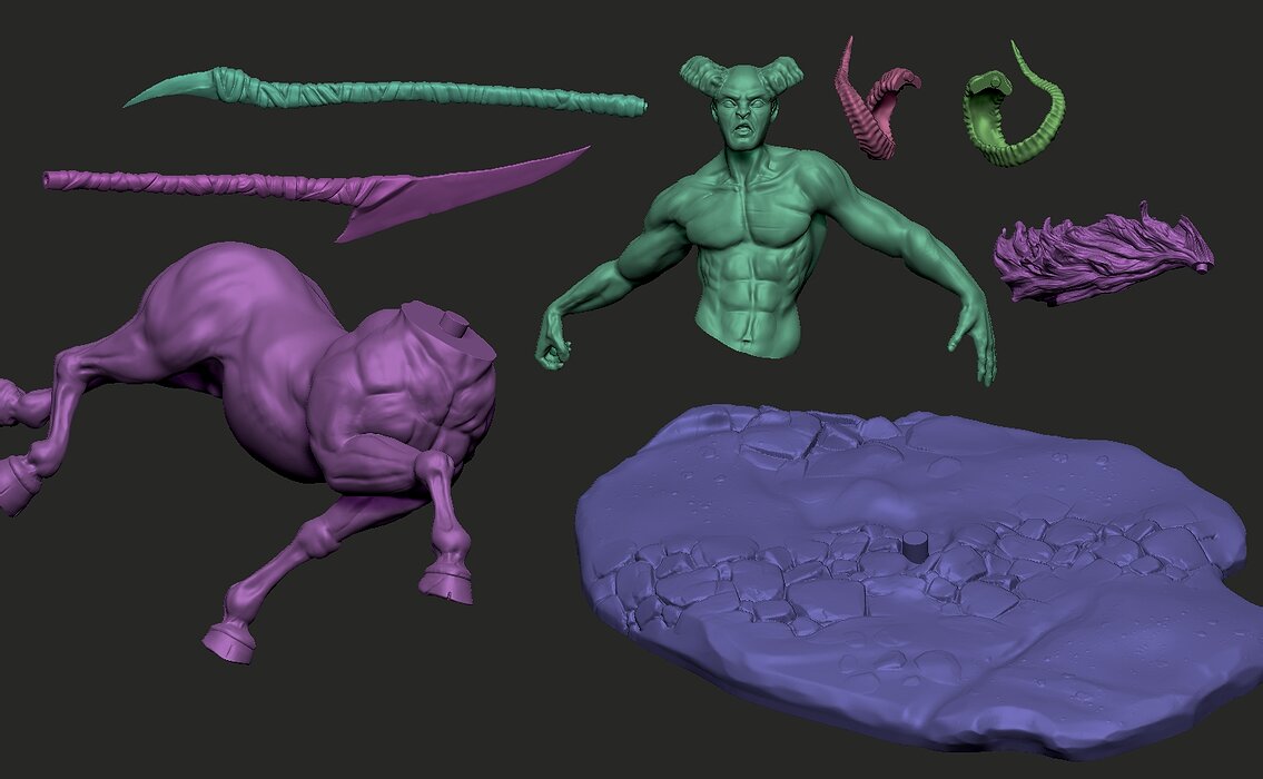 Centaur hight poly model 3d print FBX Model — view 6