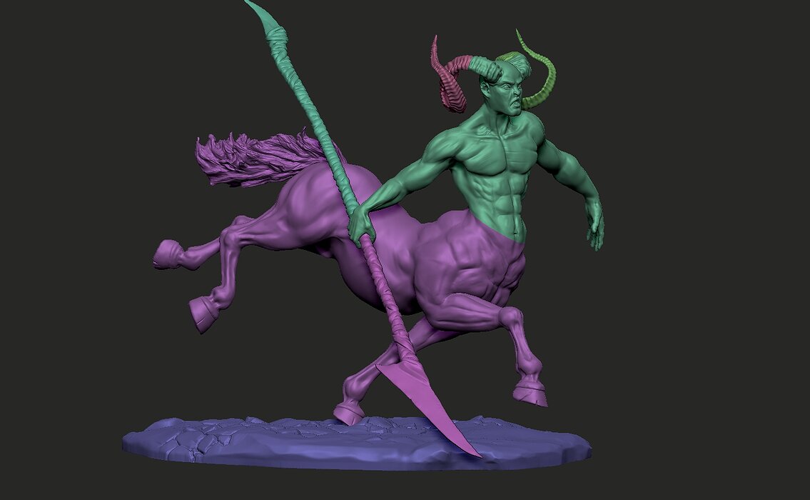 Centaur hight poly model 3d print FBX Model — view 7