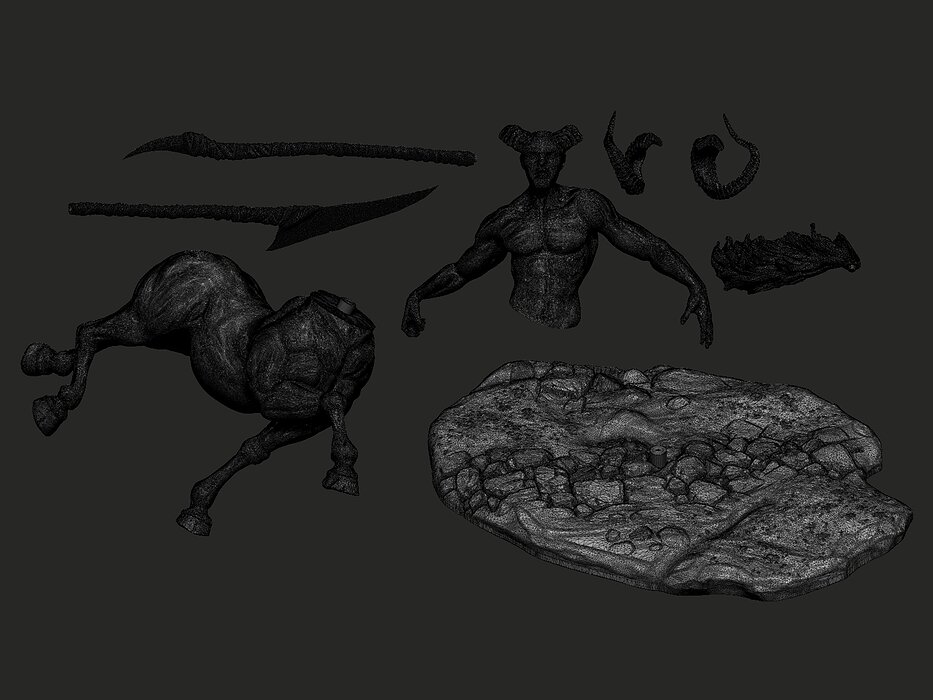 Centaur hight poly model 3d print FBX Model — view 8