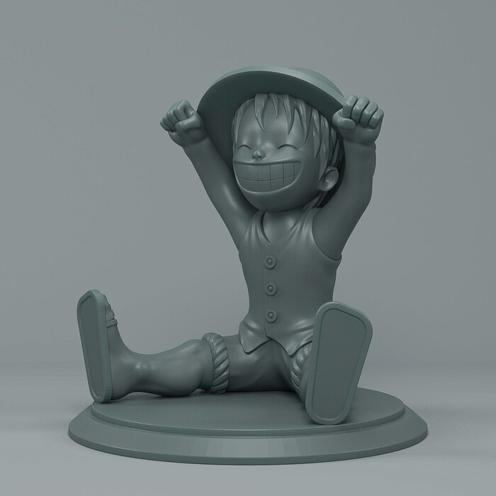 One Piece Luffy 3D OBJ Model — view 2
