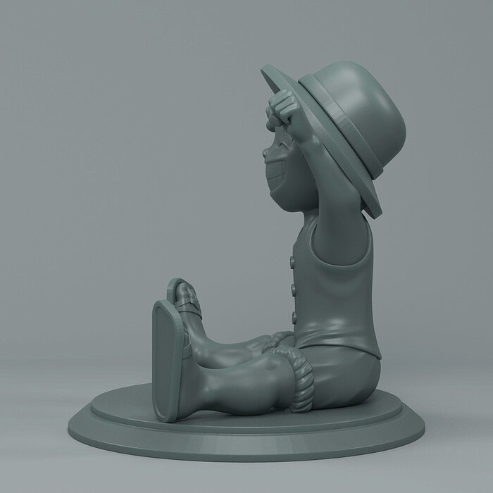 One Piece Luffy 3D OBJ Model — view 3