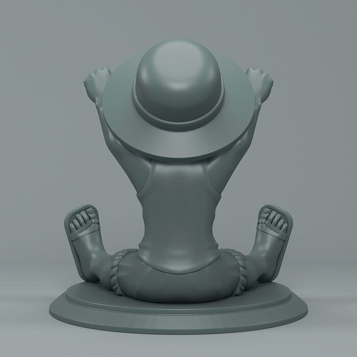 One Piece Luffy 3D OBJ Model — view 4