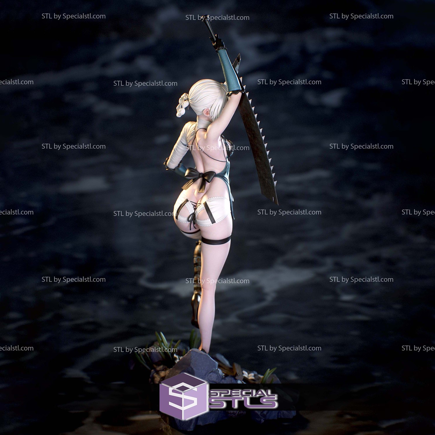Kaine Double Sword 3D Print Files STL Model — view 3