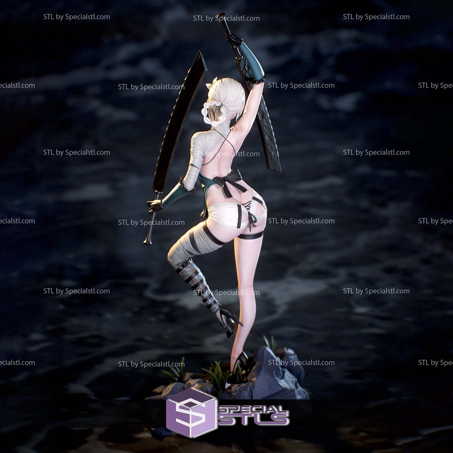 Kaine Double Sword 3D Print Files STL Model — view 7