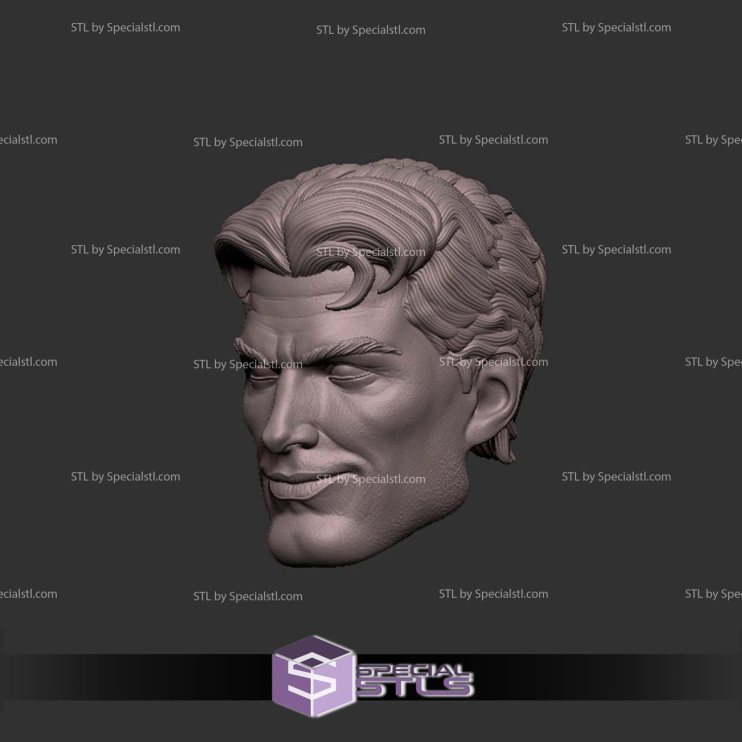 Custom Head STL Mr Fantastic Smirking 3D Model — view 2