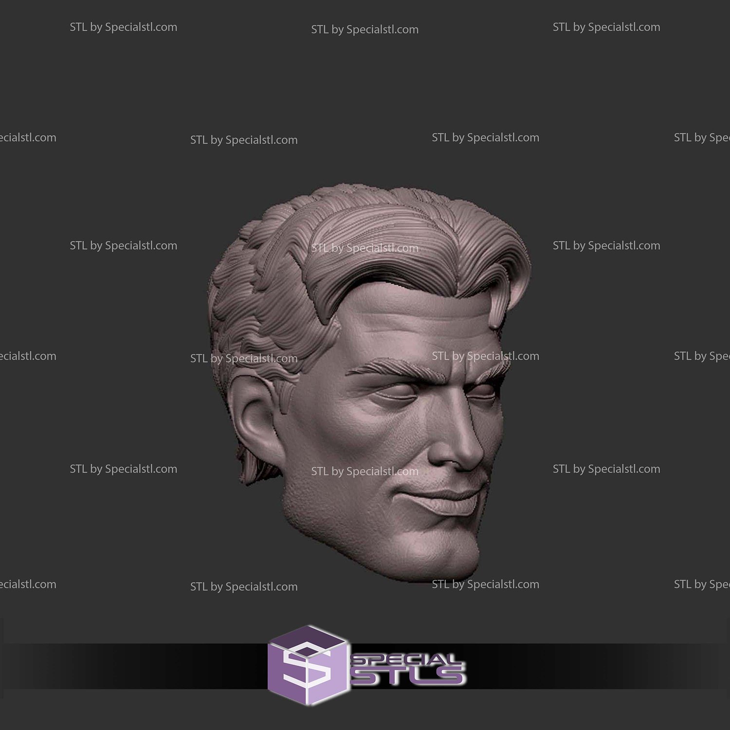 Custom Head STL Mr Fantastic Smirking 3D Model — view 3