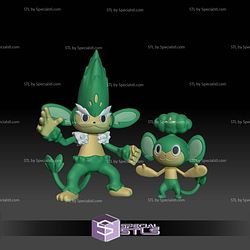 Pokemon STL Collection Pansage Simisage 3D Model
