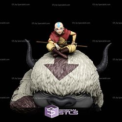 Aang Appa and Momo STL Files 3D Model