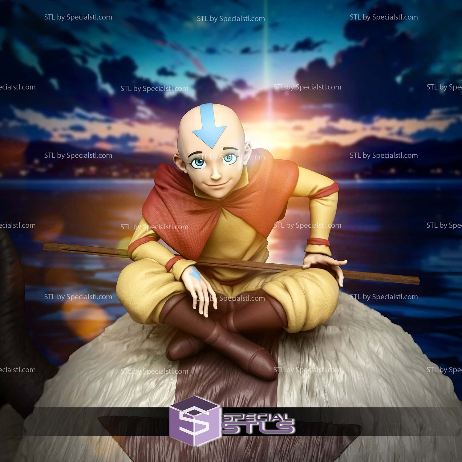 Aang Appa and Momo STL Files 3D Model — view 5