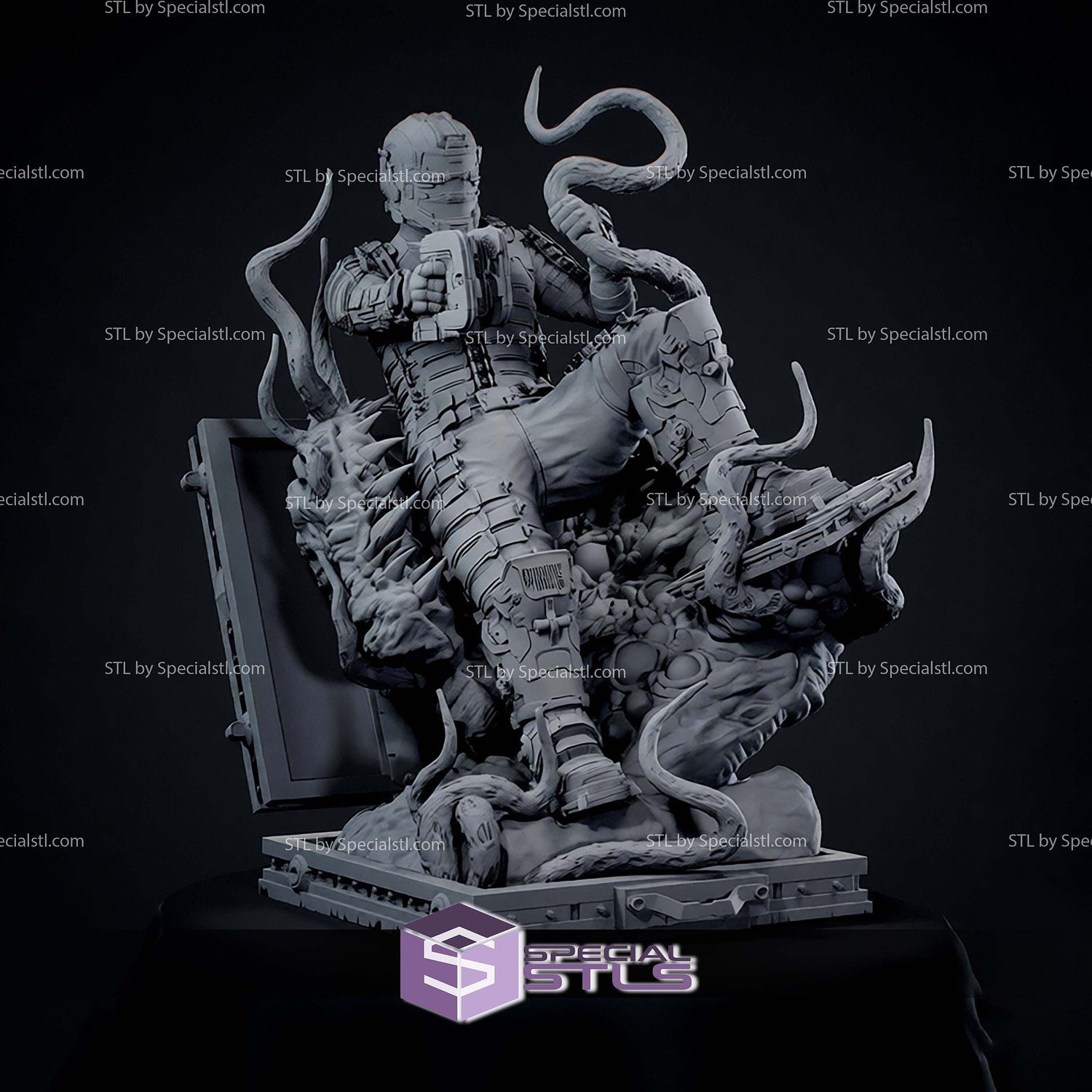 Isaac Clarke Dead Space Shooting STL Files 3D Model — view 5