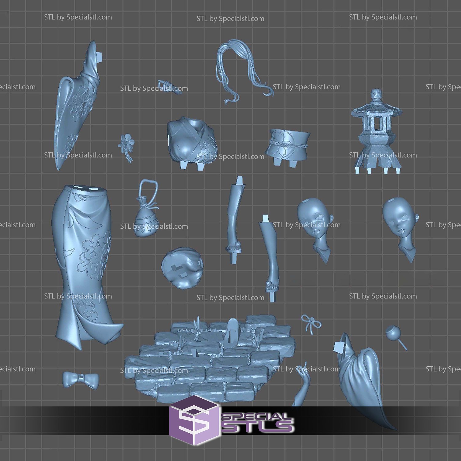 Marin Kitagawa Yukata 3D Printer Files STL Model — view 4