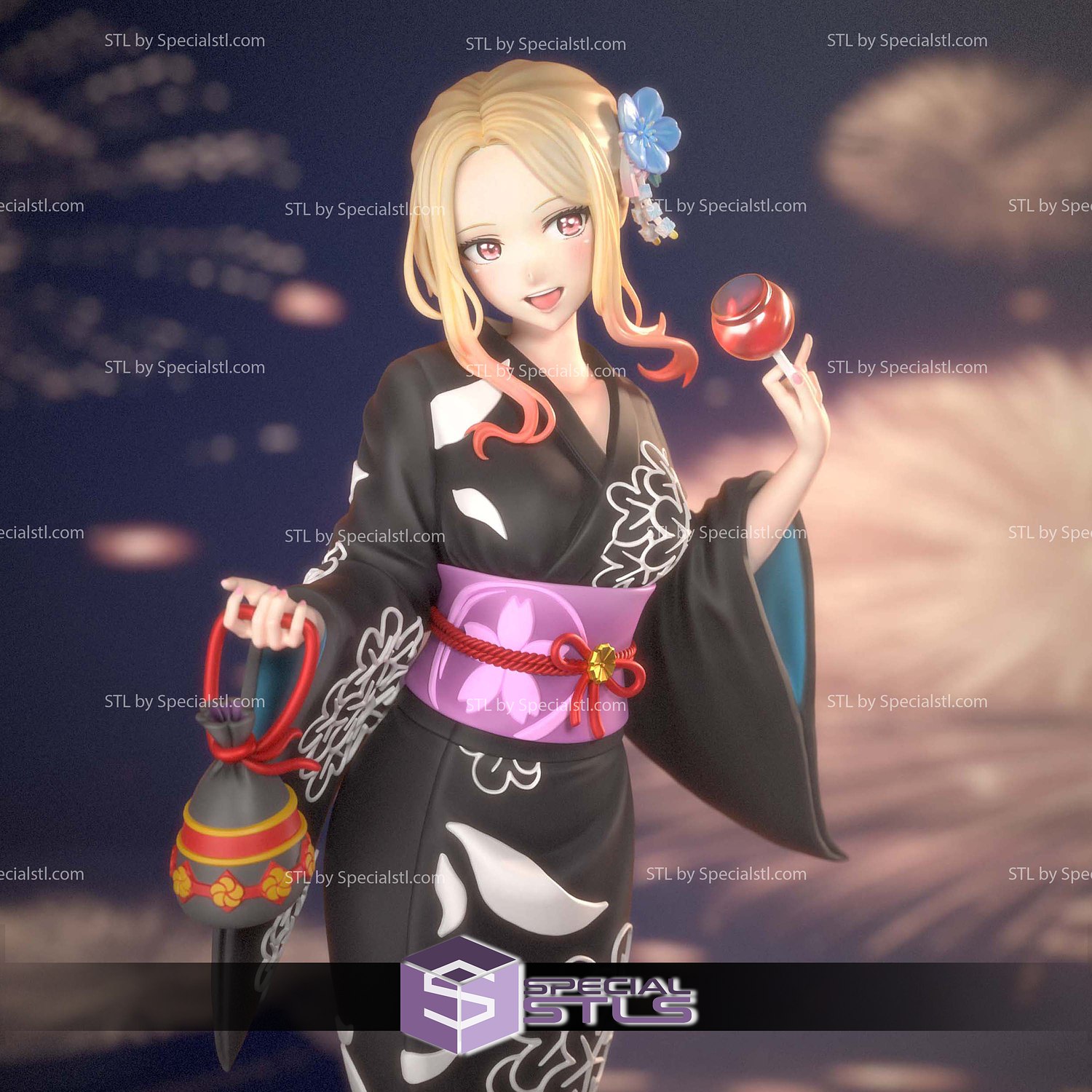 Marin Kitagawa Yukata 3D Printer Files STL Model — view 6