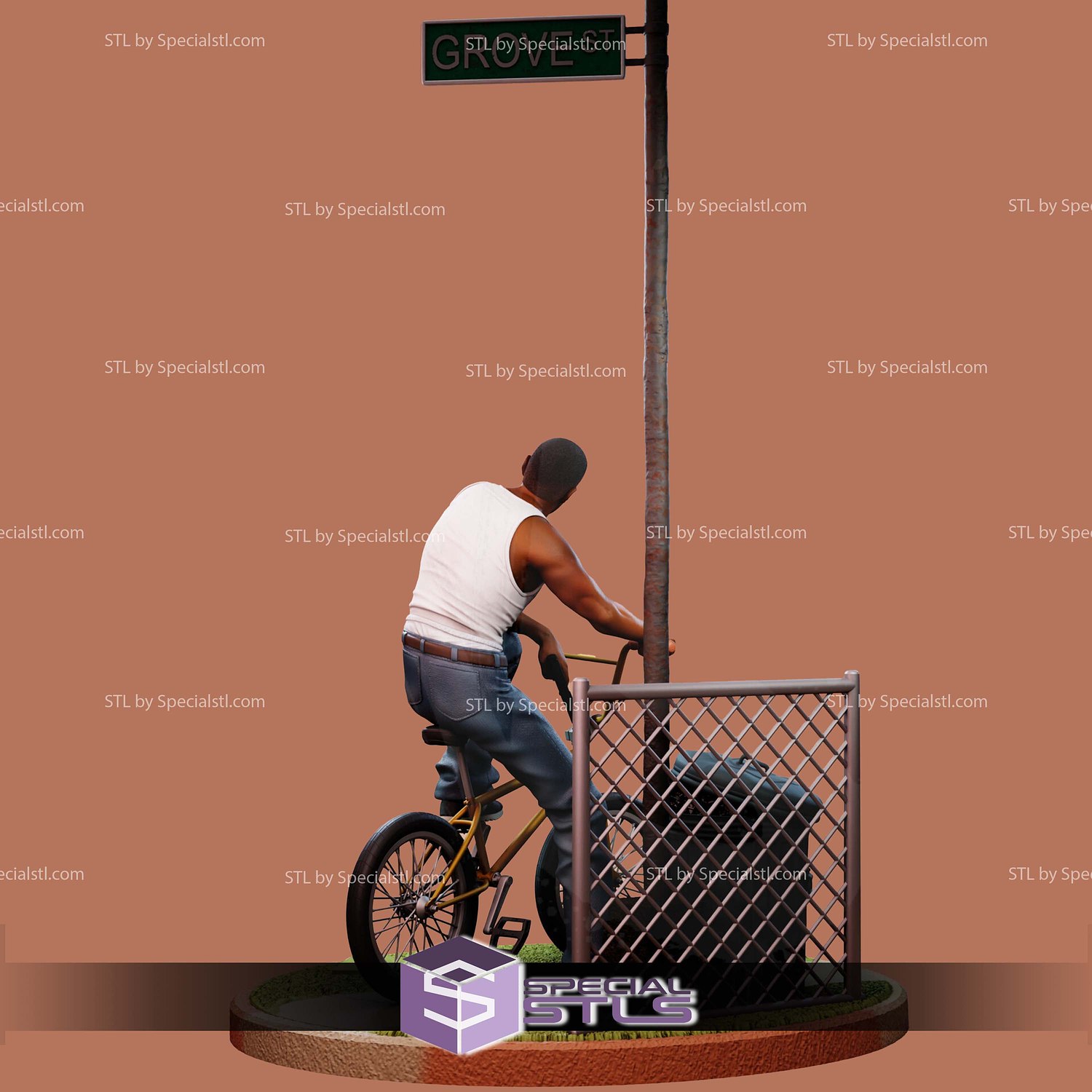 Carl CJ Johnson GTA San Andreas 3D Printer Files STL Model — view 5