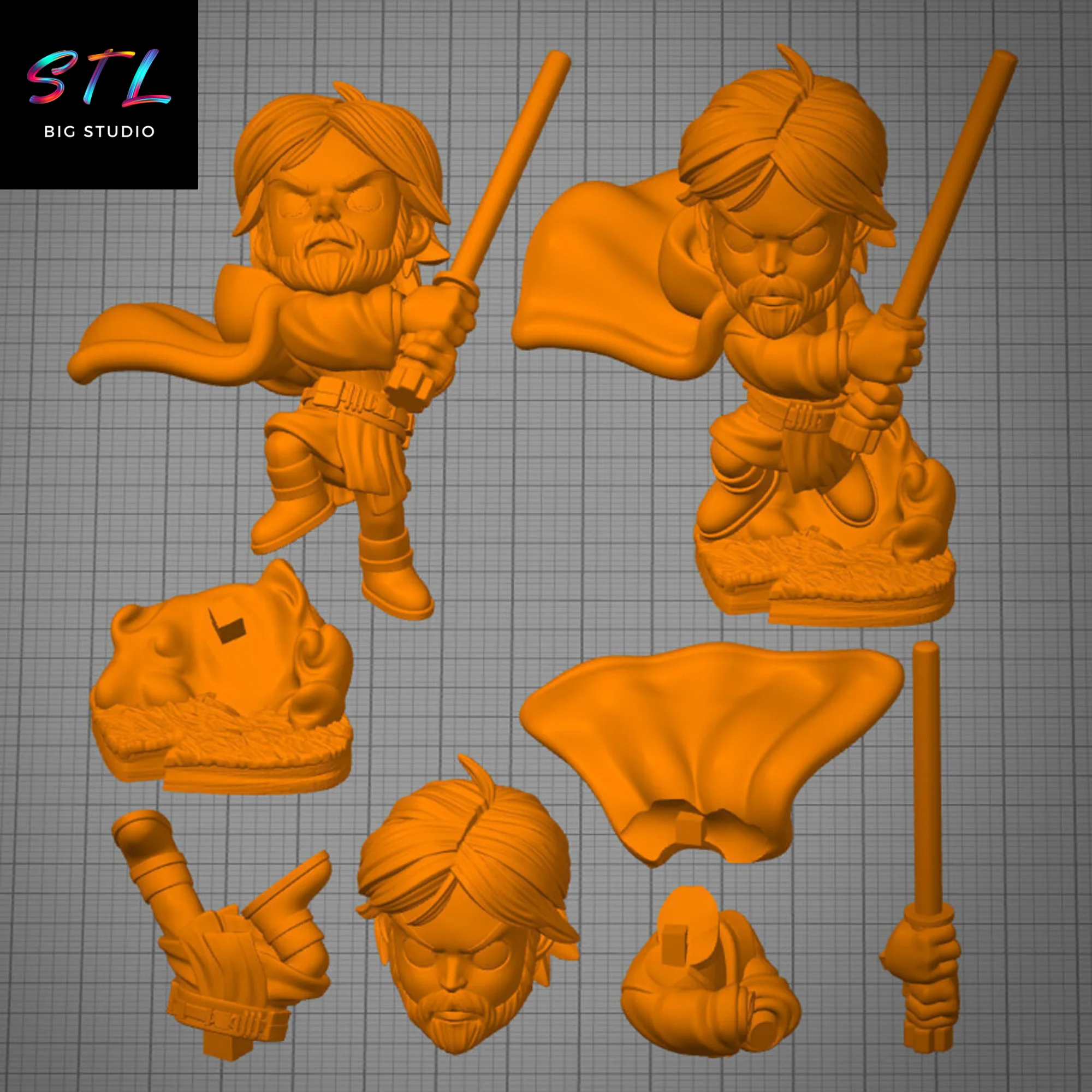 Luke Skywalker Chibi STL | Star Wars | 3D Printable Model Model — view 4