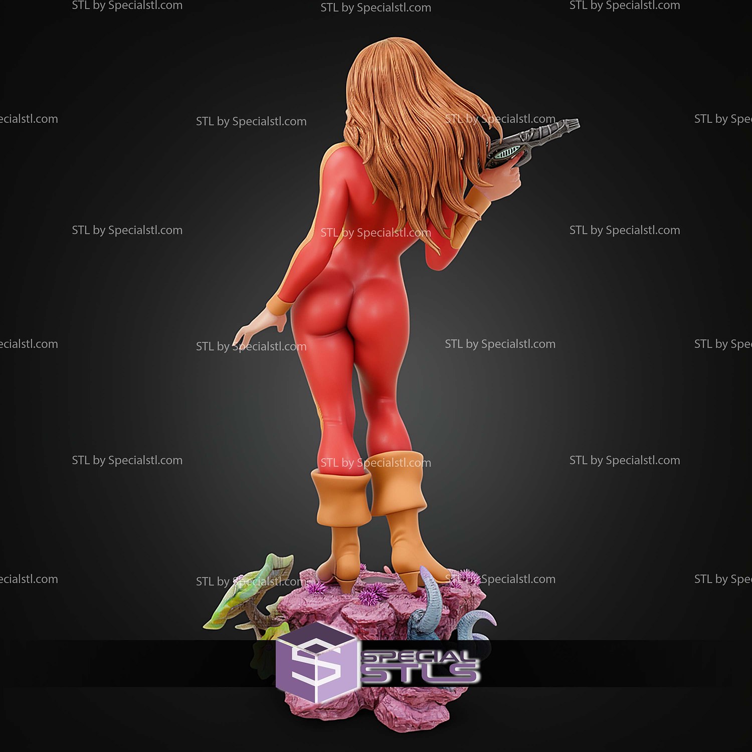 Barbarella Red Suit Movie STL Files 3D Model — view 7