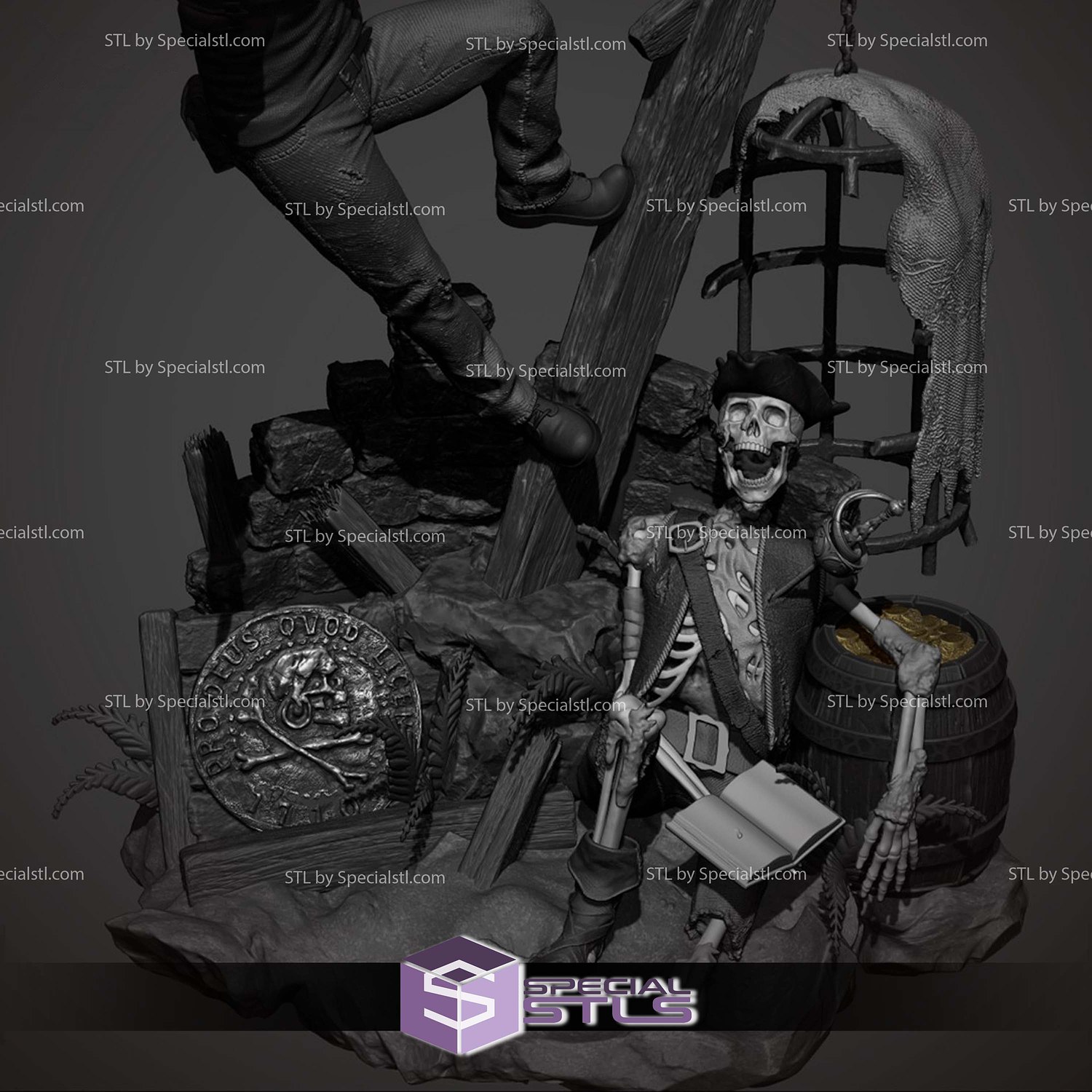 Nathan Drake Uncharted Diorama STL Files 3D Model — view 3