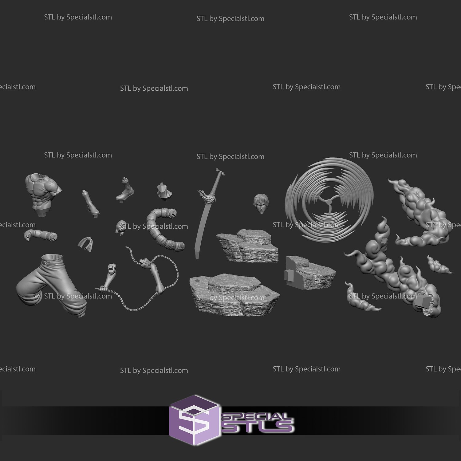 Toji Fushiguro Battle 3D Model Sculpture STL Model — view 6