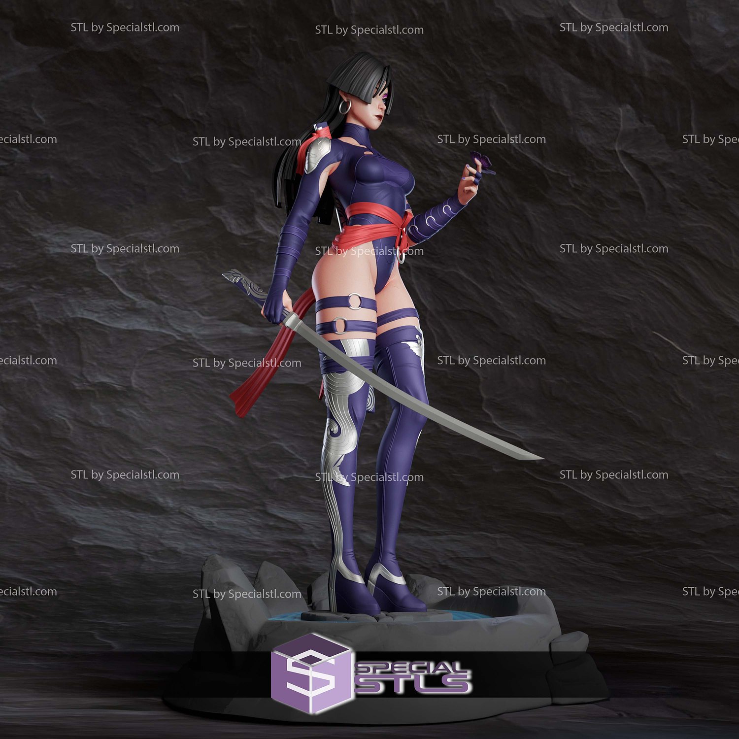 Psylocke Marvel Rivals V2 Sculptures 3D Printing STL Model — view 2