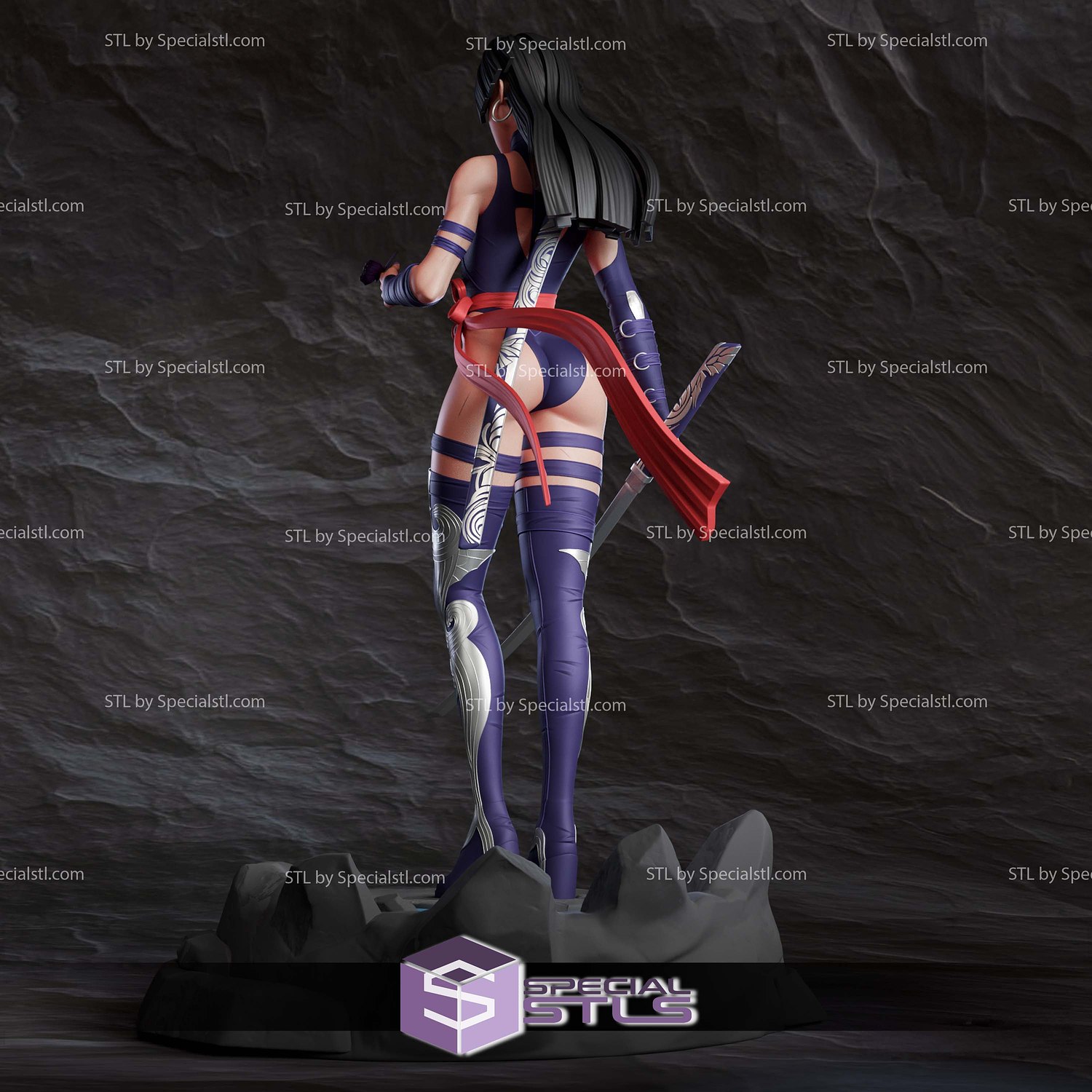 Psylocke Marvel Rivals V2 Sculptures 3D Printing STL Model — view 3