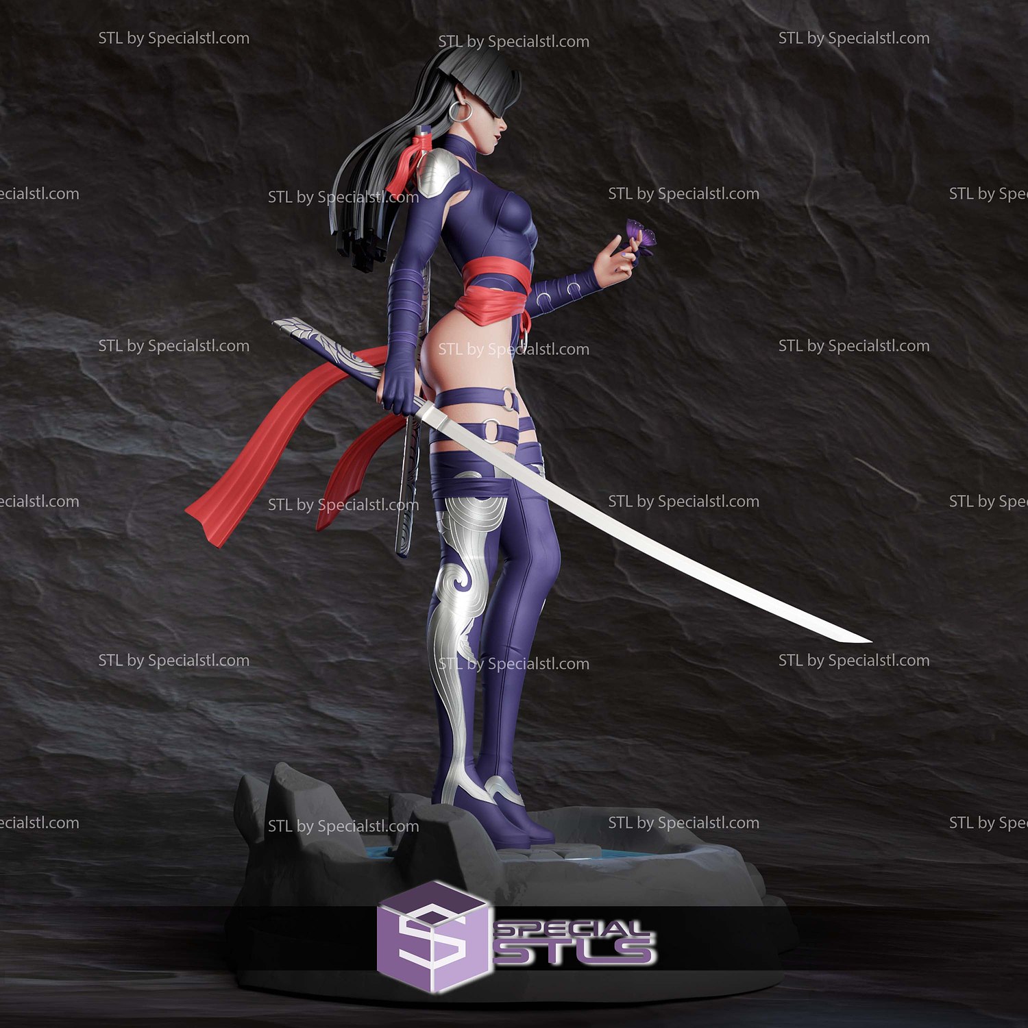 Psylocke Marvel Rivals V2 Sculptures 3D Printing STL Model — view 4