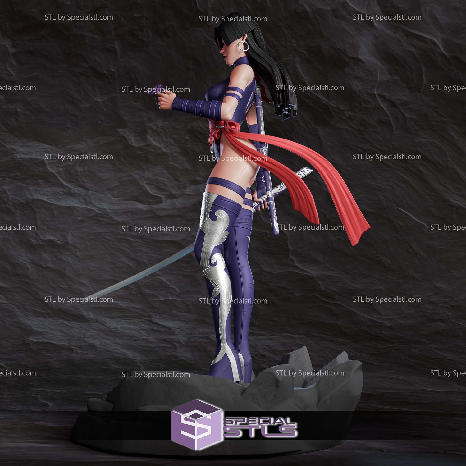Psylocke Marvel Rivals V2 Sculptures 3D Printing STL Model — view 5