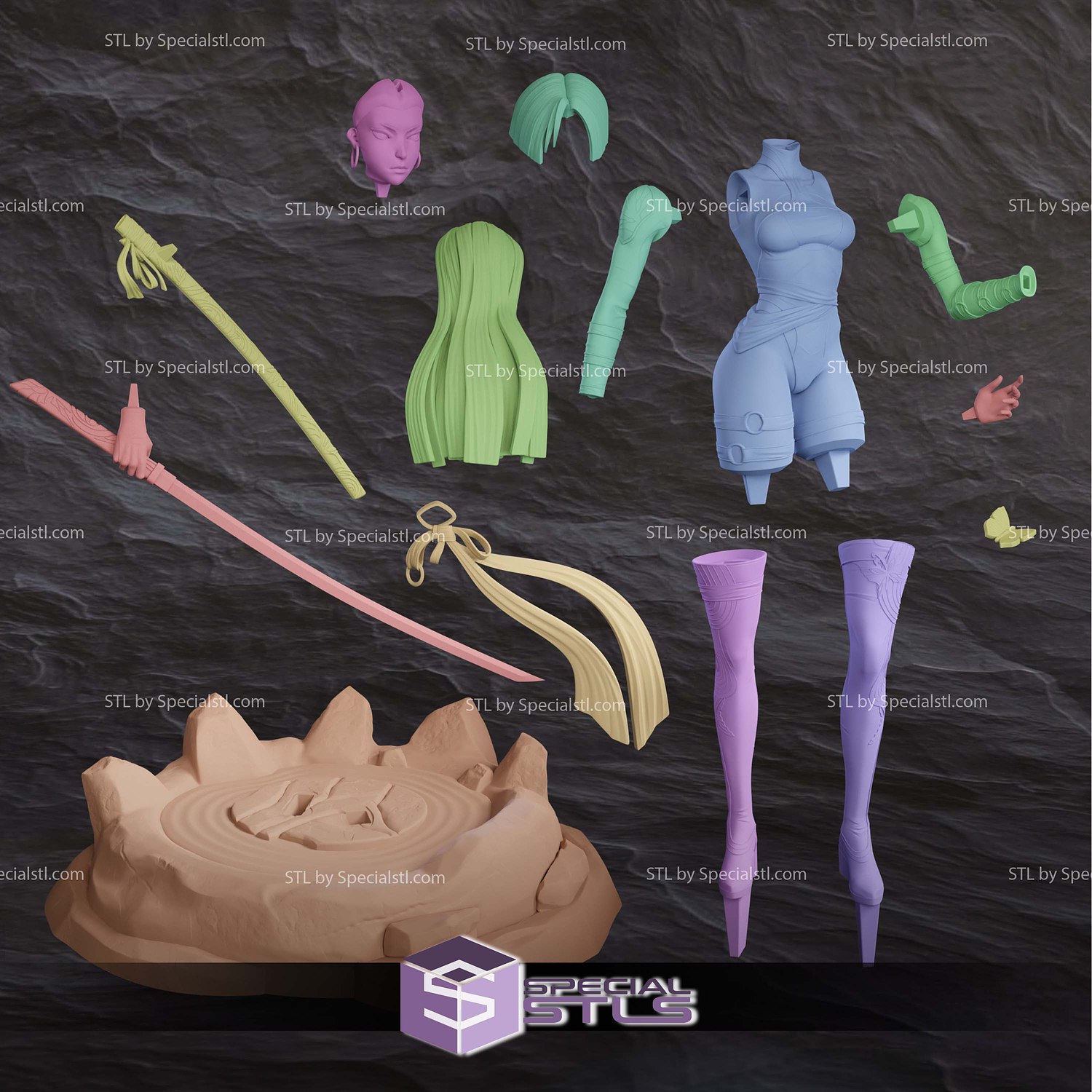 Psylocke Marvel Rivals V2 Sculptures 3D Printing STL Model — view 6