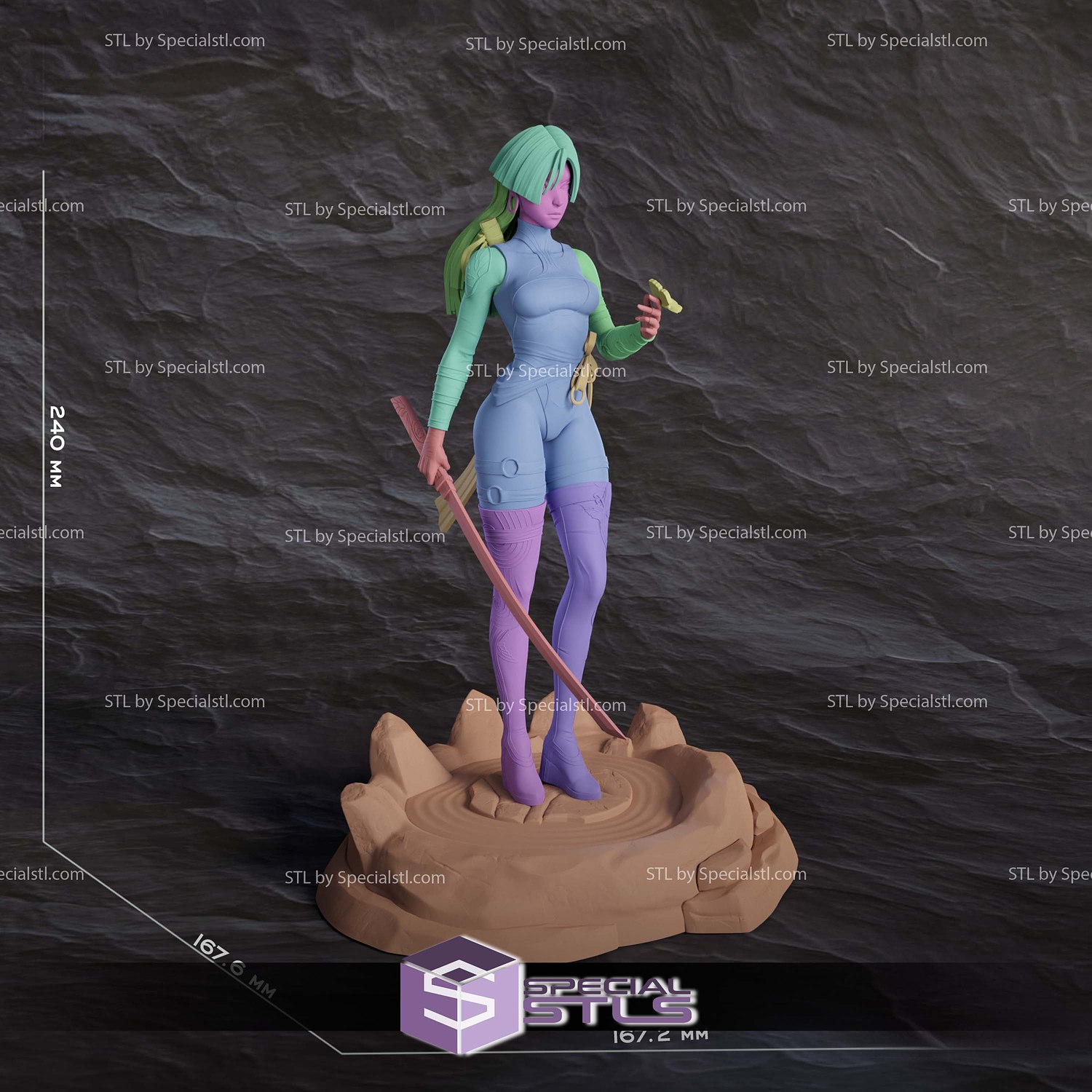 Psylocke Marvel Rivals V2 Sculptures 3D Printing STL Model — view 7