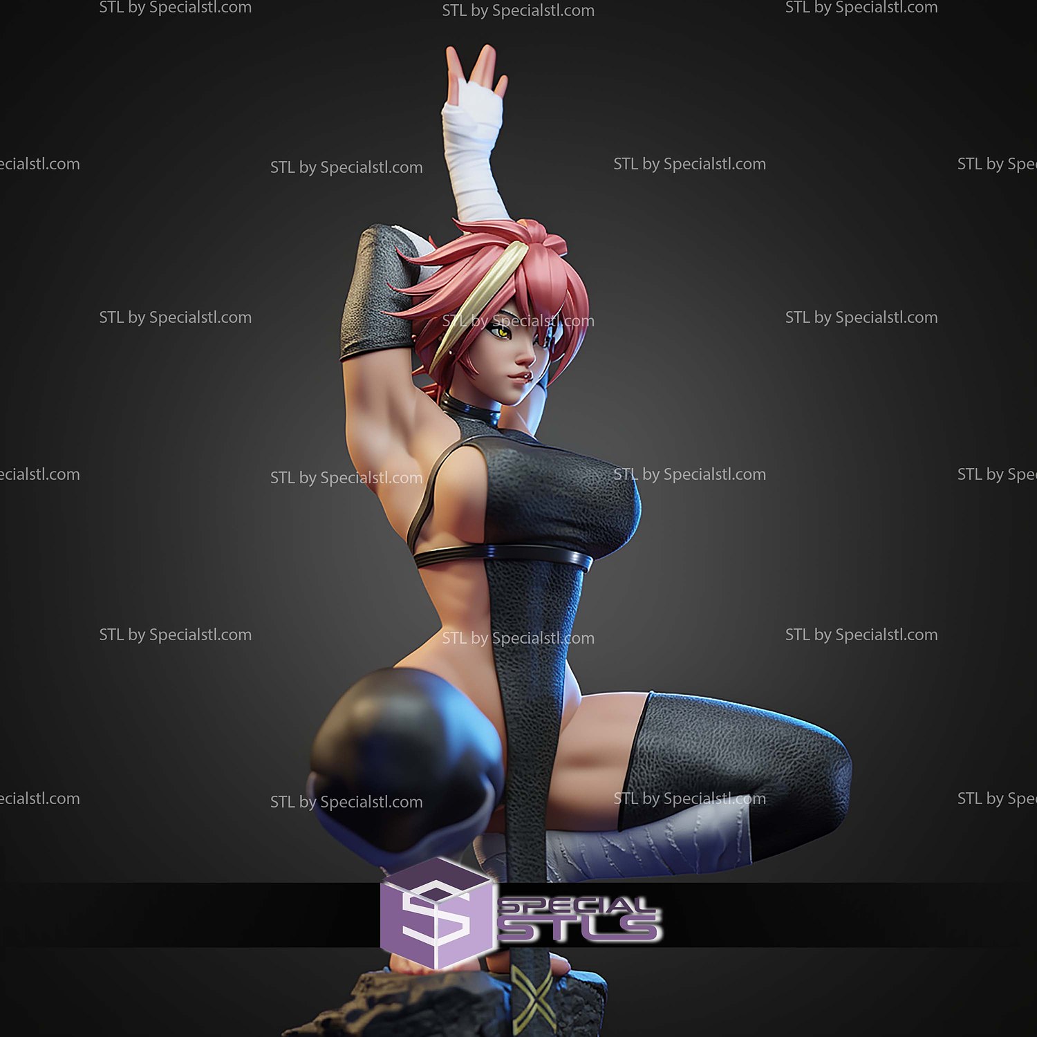 Marle Barrock Stretch Pose STL Files 3D Model — view 4
