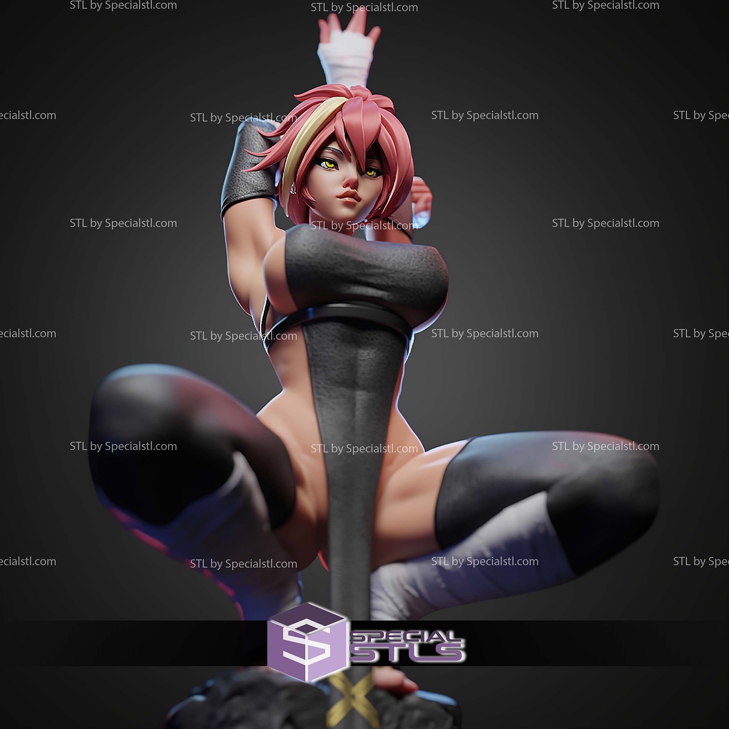 Marle Barrock Stretch Pose STL Files 3D Model — view 5