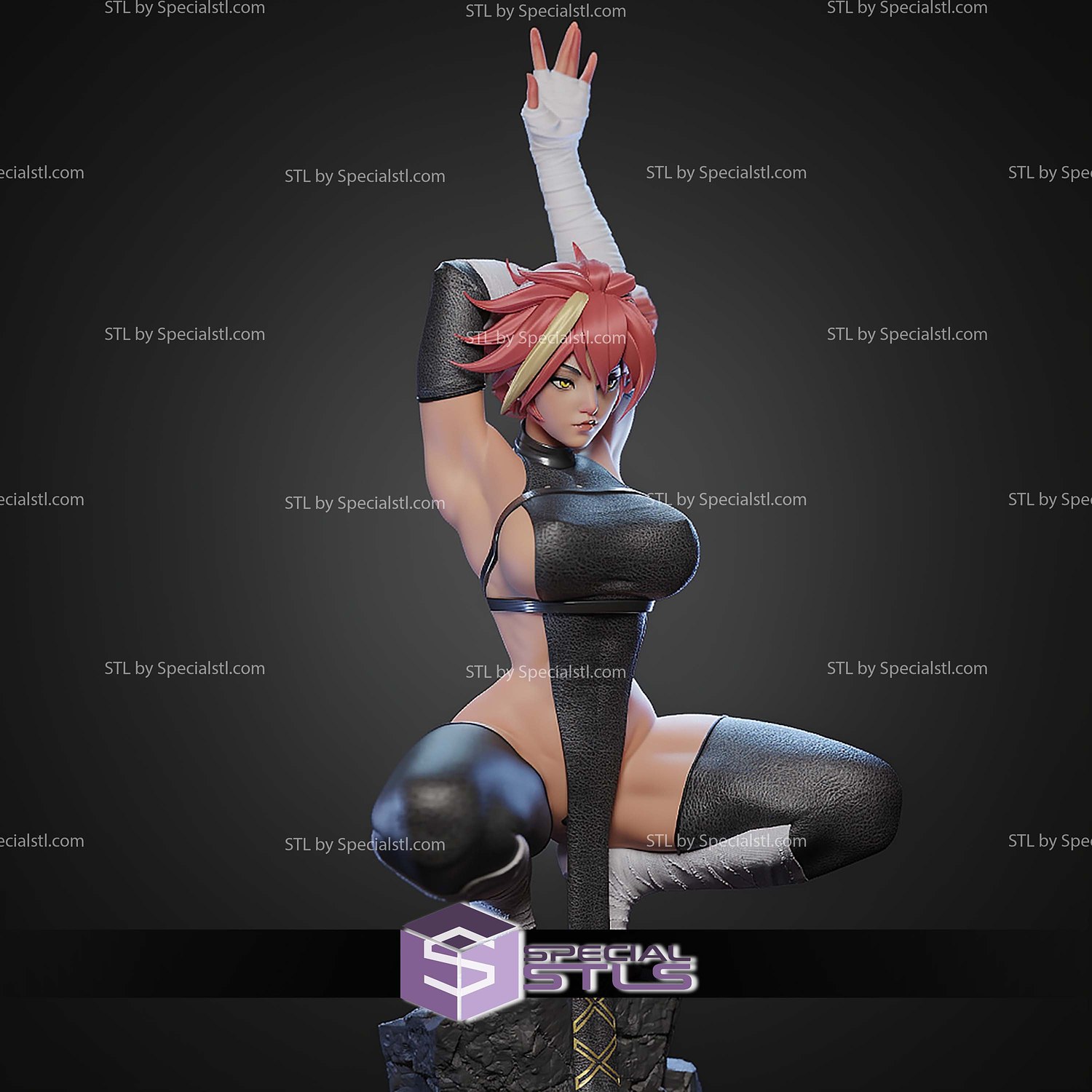 Marle Barrock Stretch Pose STL Files 3D Model — view 8