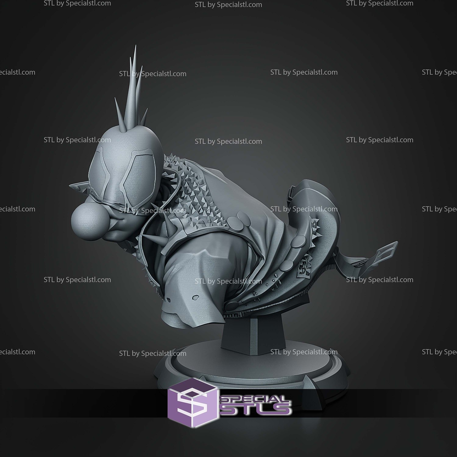 Spider Punk Tick Tock Bust 118mm STL Files 3D Model — view 2