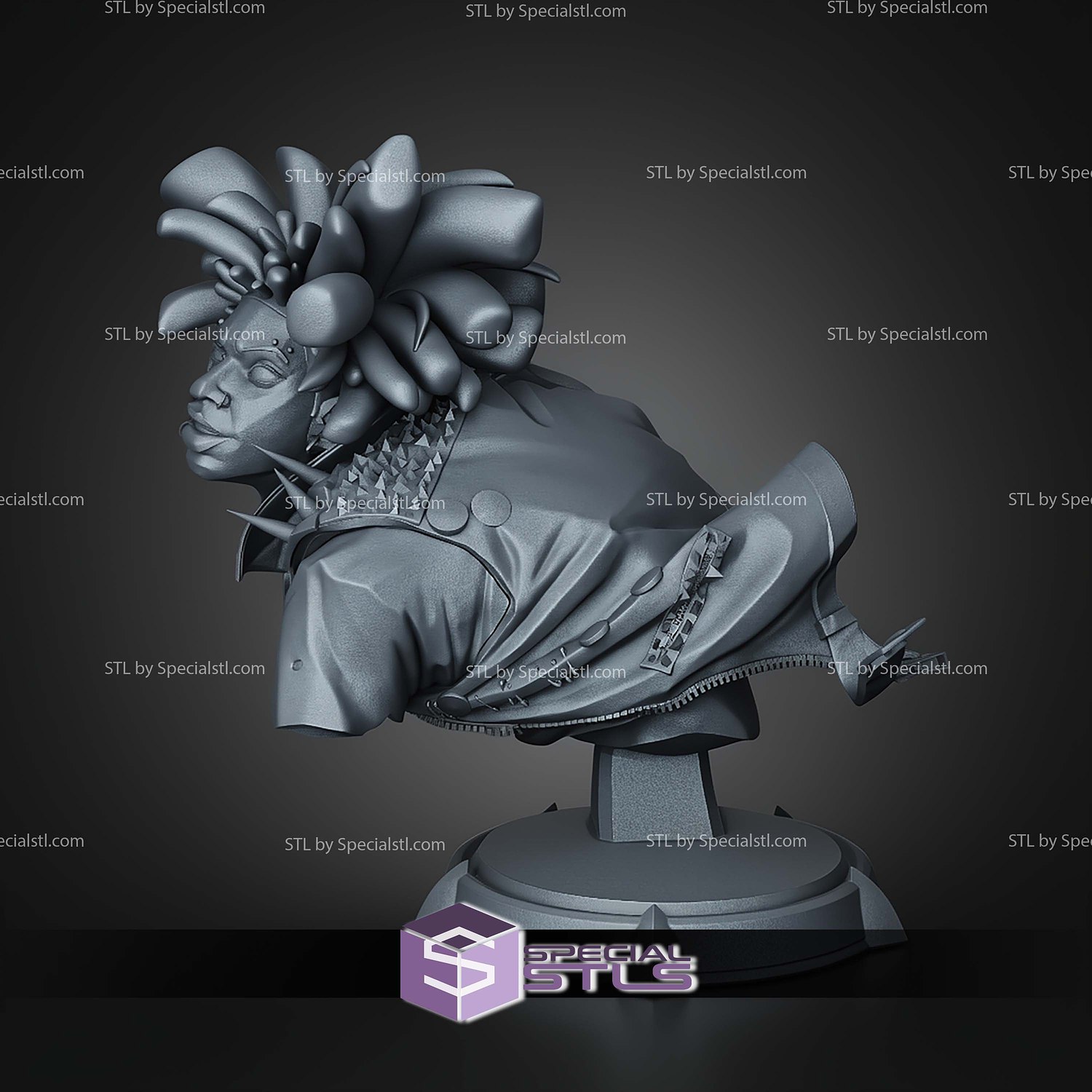 Spider Punk Tick Tock Bust 118mm STL Files 3D Model — view 6