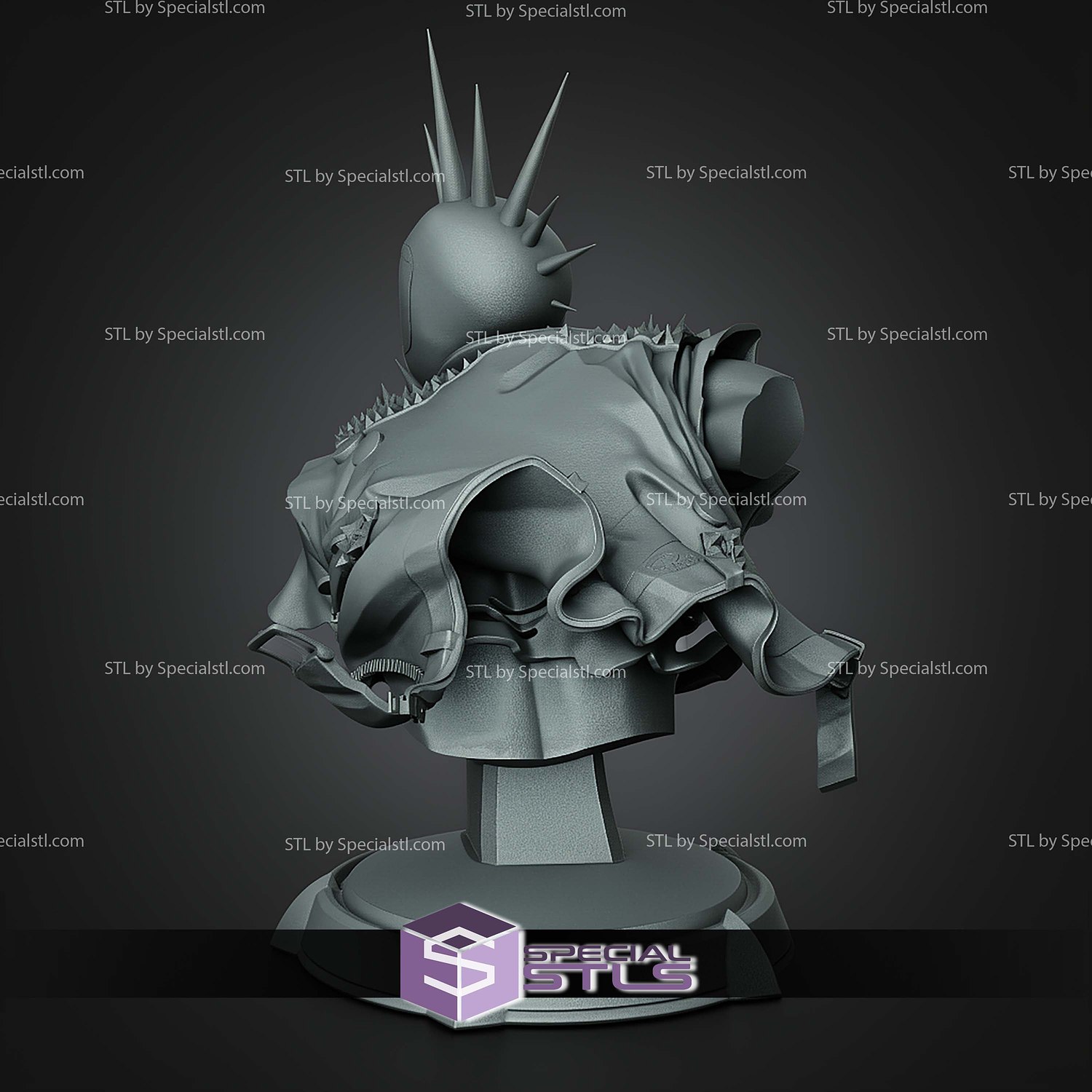 Spider Punk Tick Tock Bust 118mm STL Files 3D Model — view 7