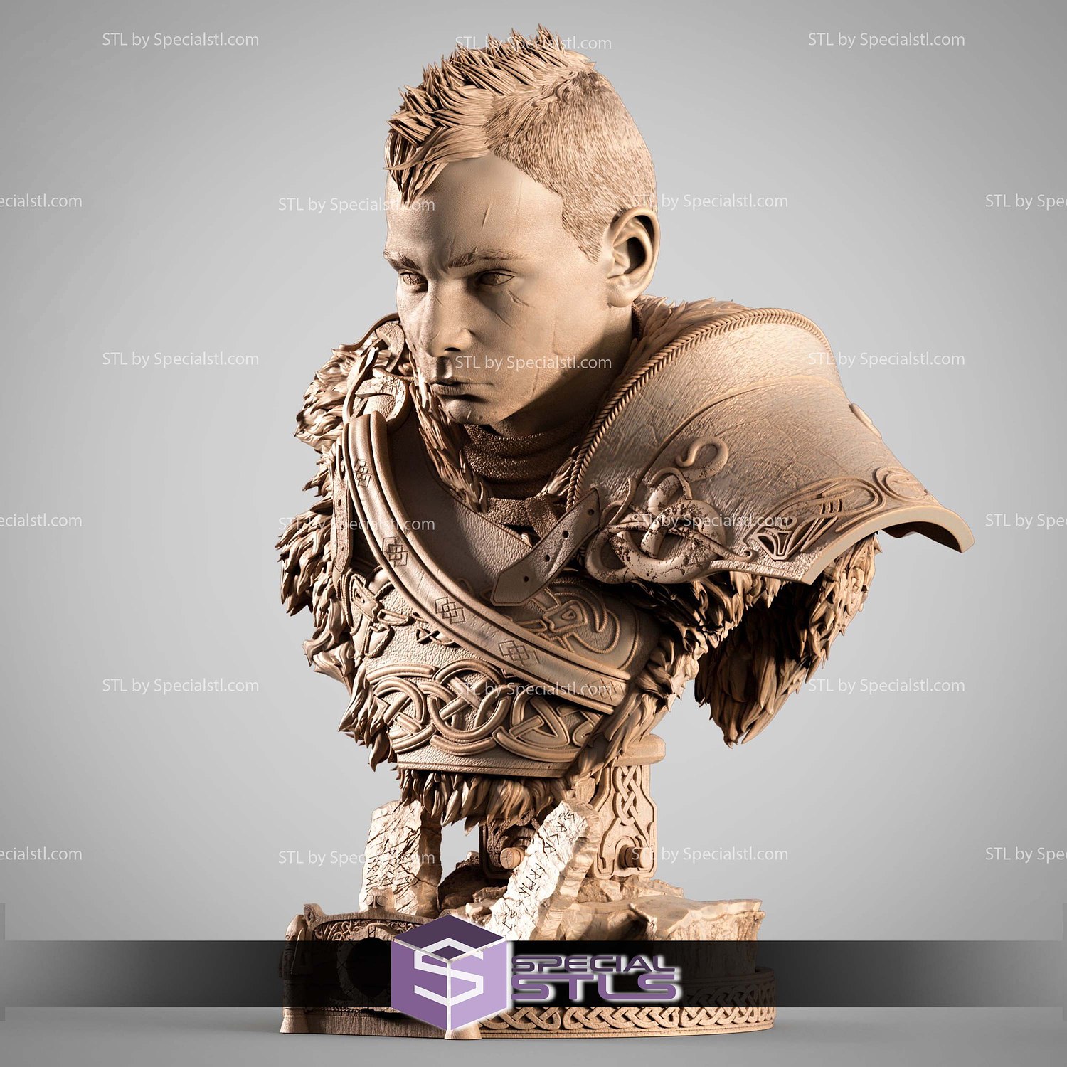 Atreus Portrait Bust STL Files 3D Model — view 2