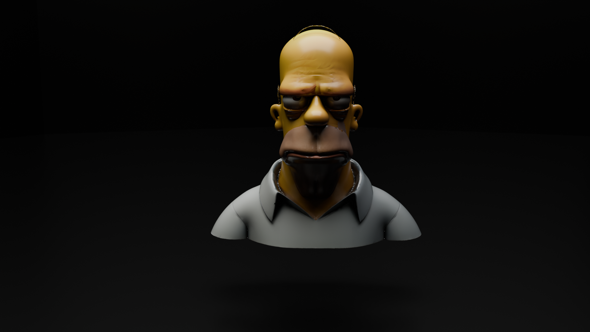 Homer Simpson Stylized Bust 3D Print Model STL Low-poly 3D print model OBJ Model