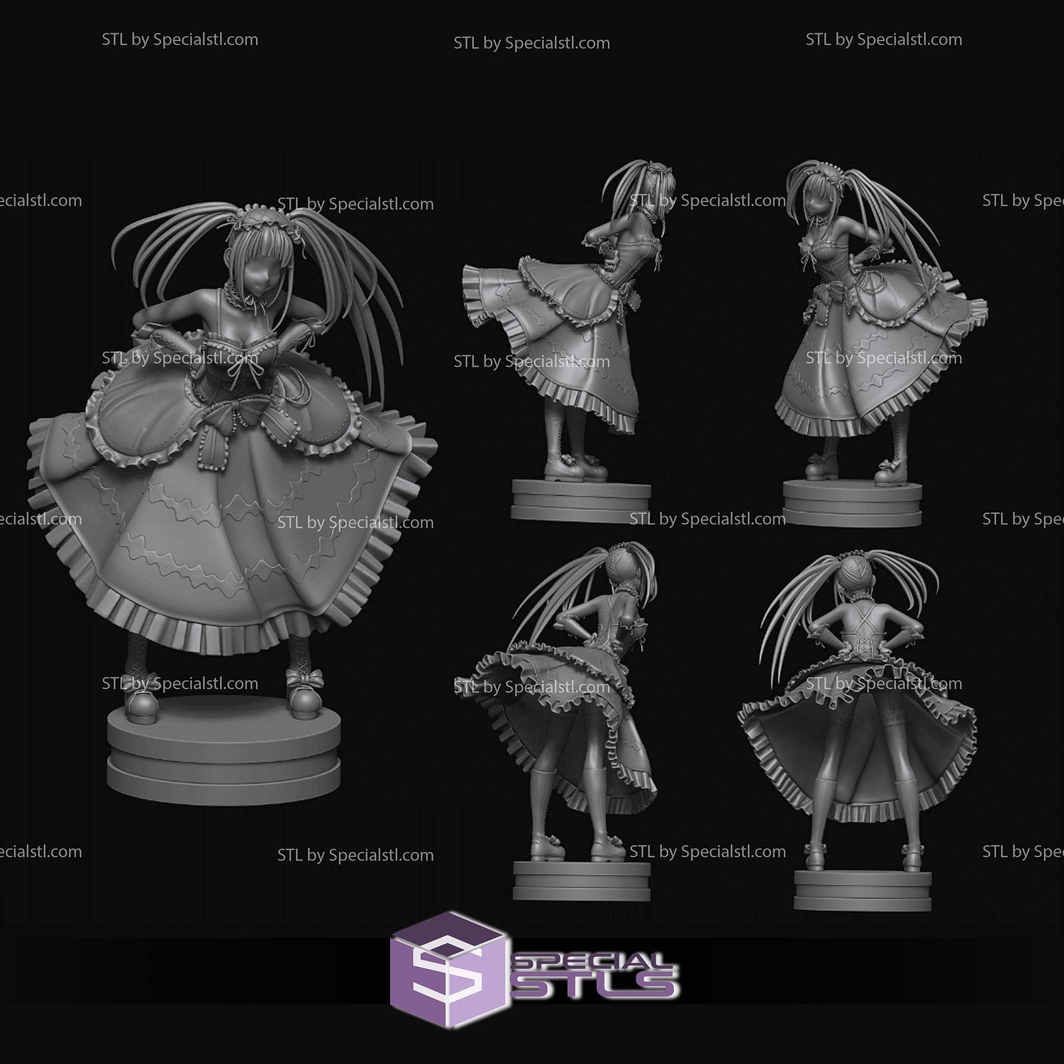 Kurumi Tokisaki V3 STL Files 3D Model — view 3