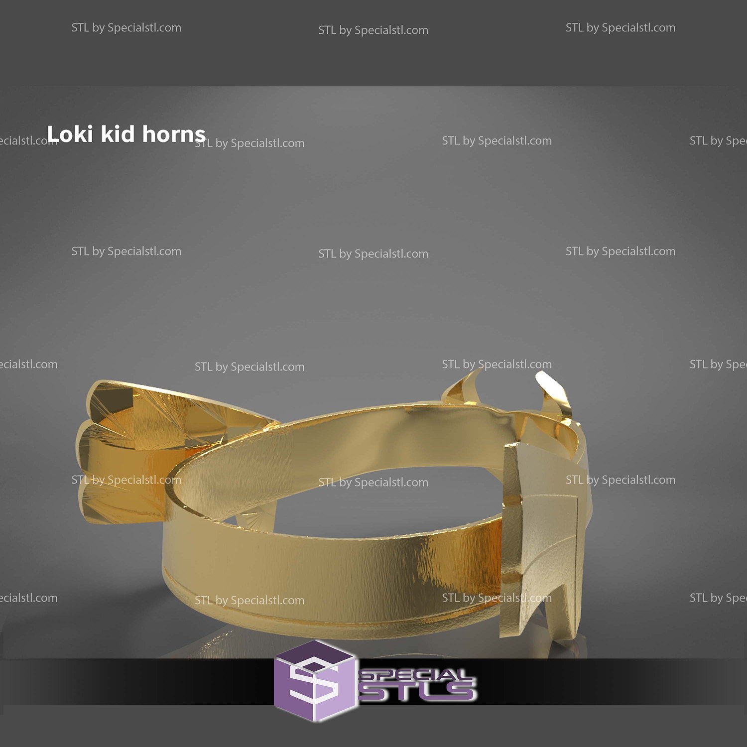 Cosplay STL Files Loki Kid Helmet 3D Model — view 3