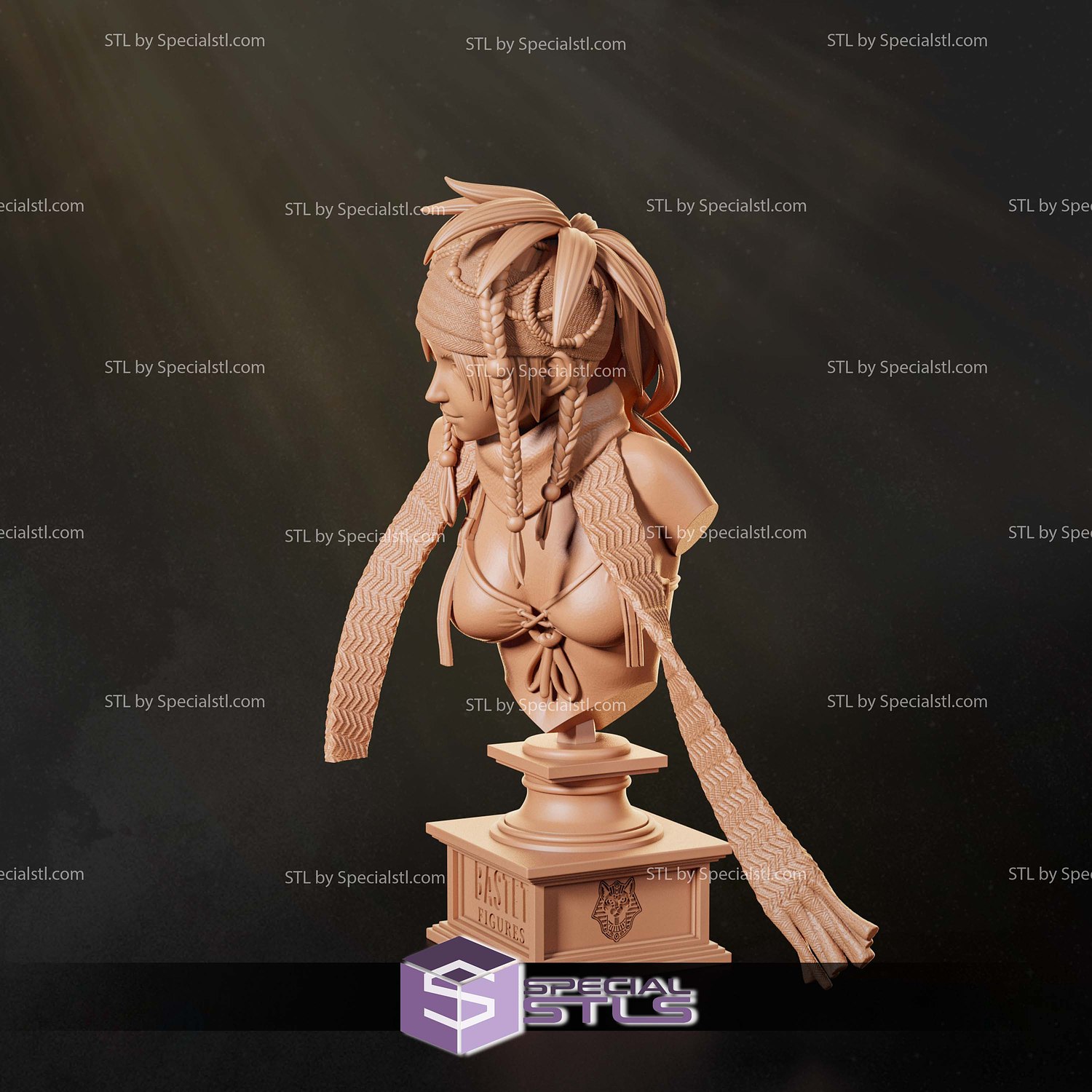 Rikku Bust Final Fantasy STL Files 3D Model — view 2