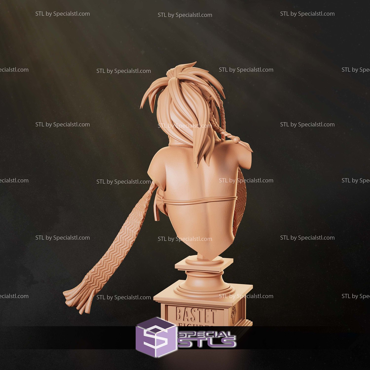Rikku Bust Final Fantasy STL Files 3D Model — view 3