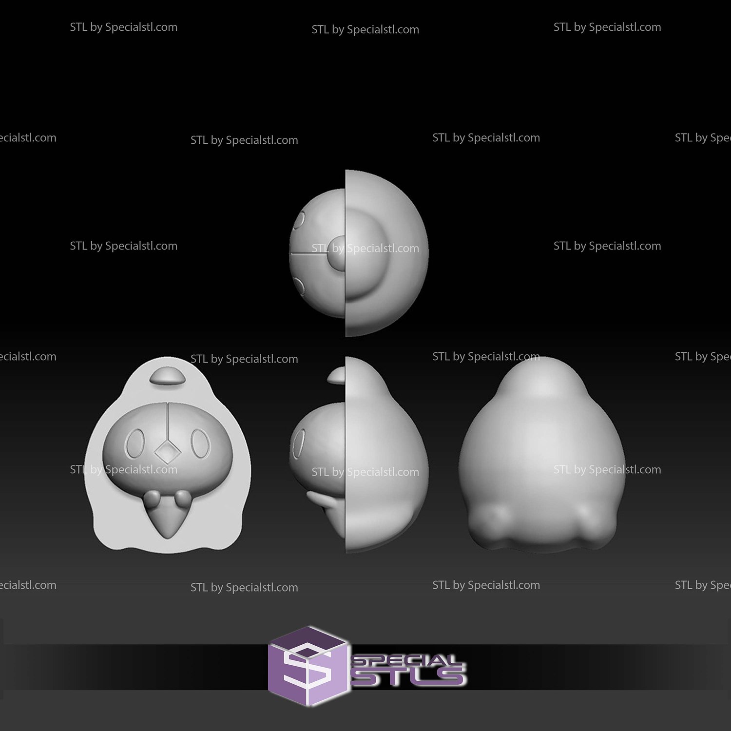 Pokemon STL Collection Solosis Reuniclus 3D Model — view 3