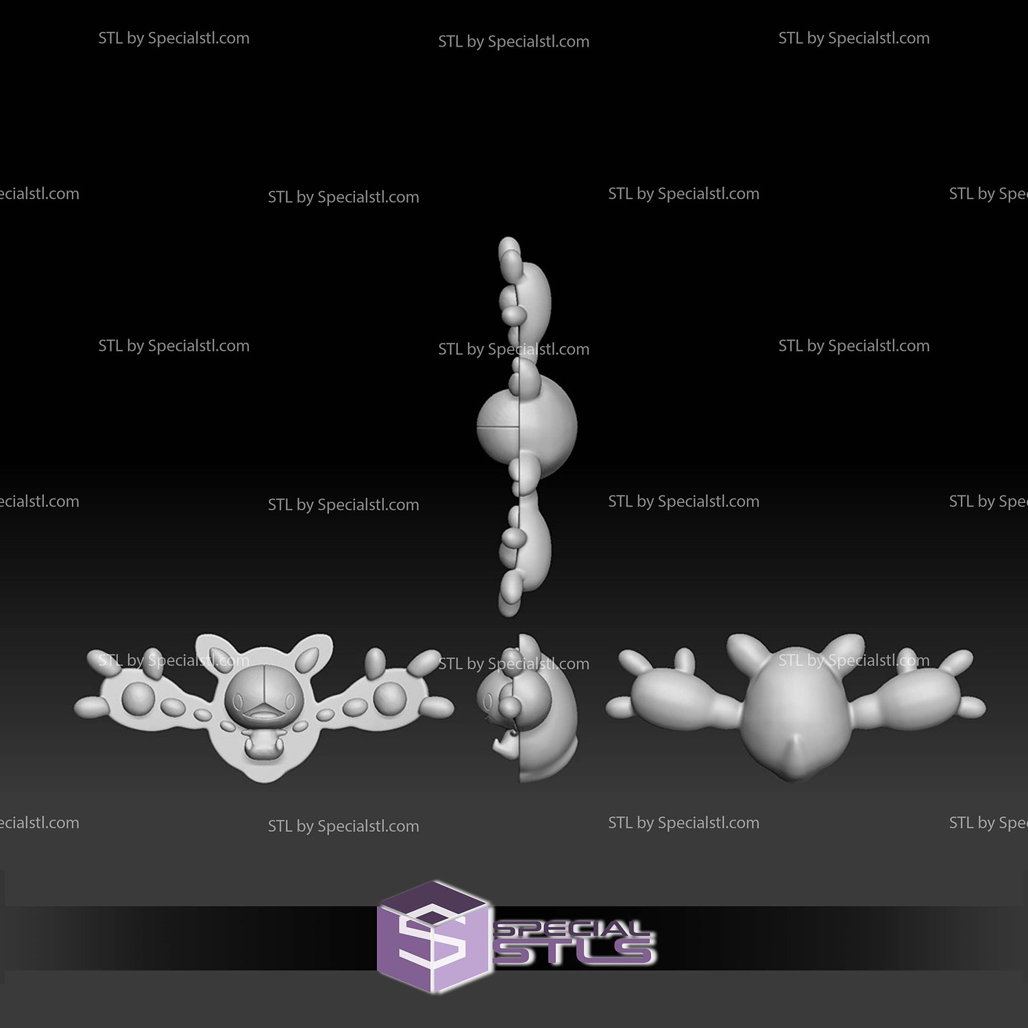 Pokemon STL Collection Solosis Reuniclus 3D Model — view 4