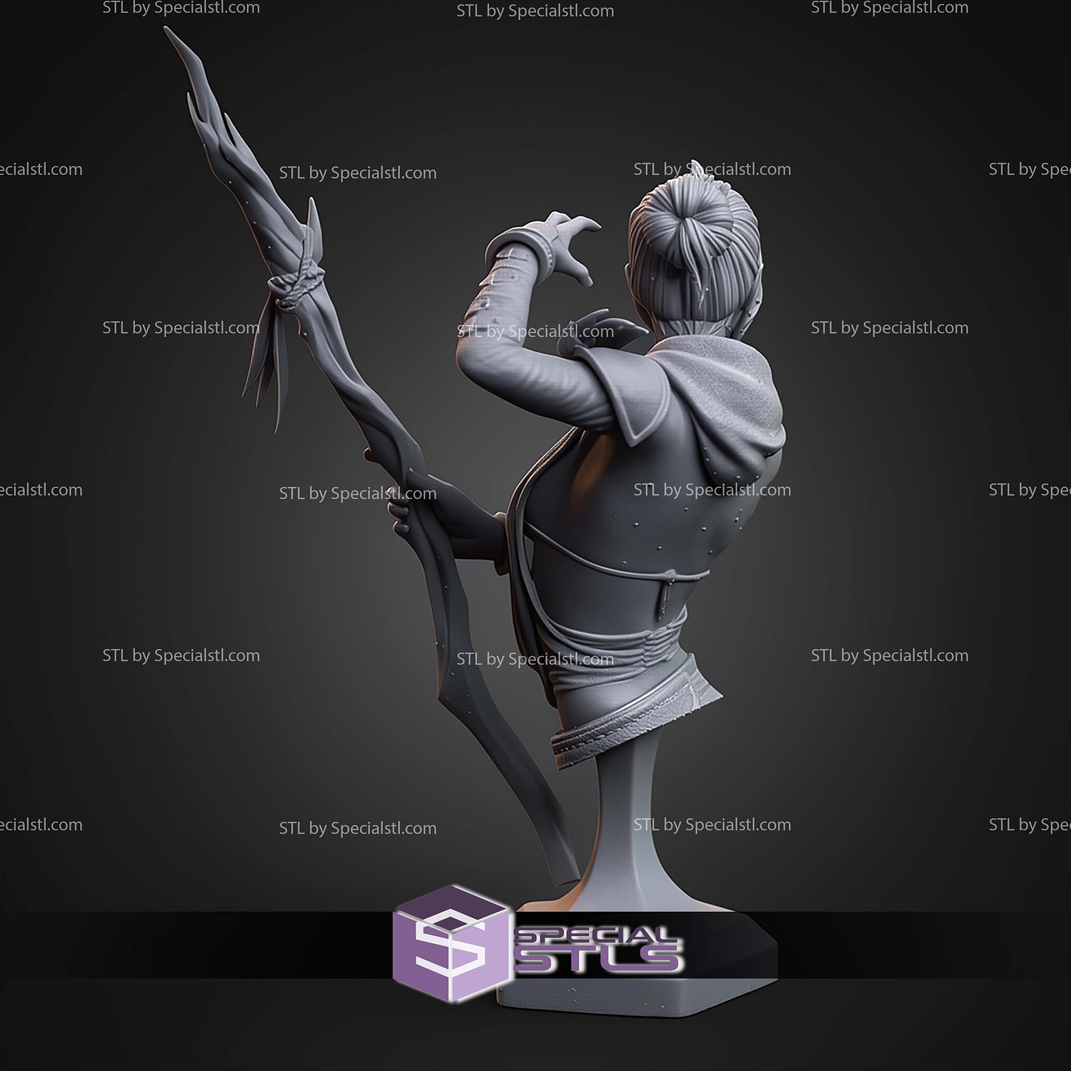 Morrigan Dragon Age Origins Bust 121mm STL Files 3D Model — view 2