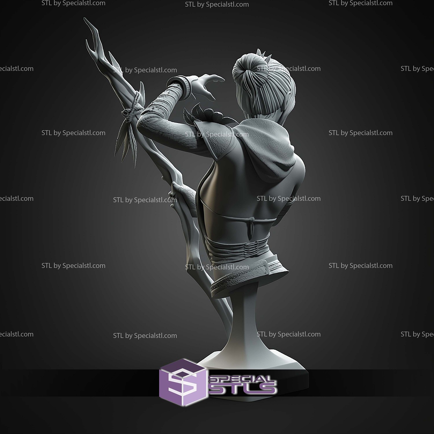 Morrigan Dragon Age Origins Bust 121mm STL Files 3D Model — view 6