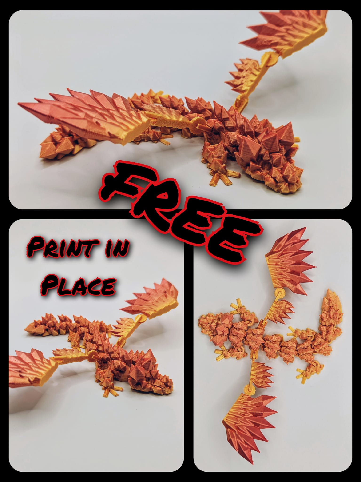 Baby Crystal Wing Dragon 3D STL Model