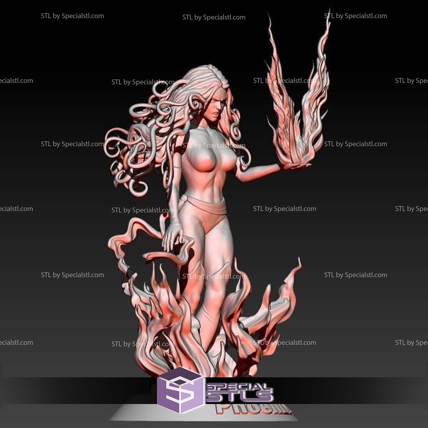 Phoenix Jean Grey Standalone 3D Printer Files STL Model — view 2