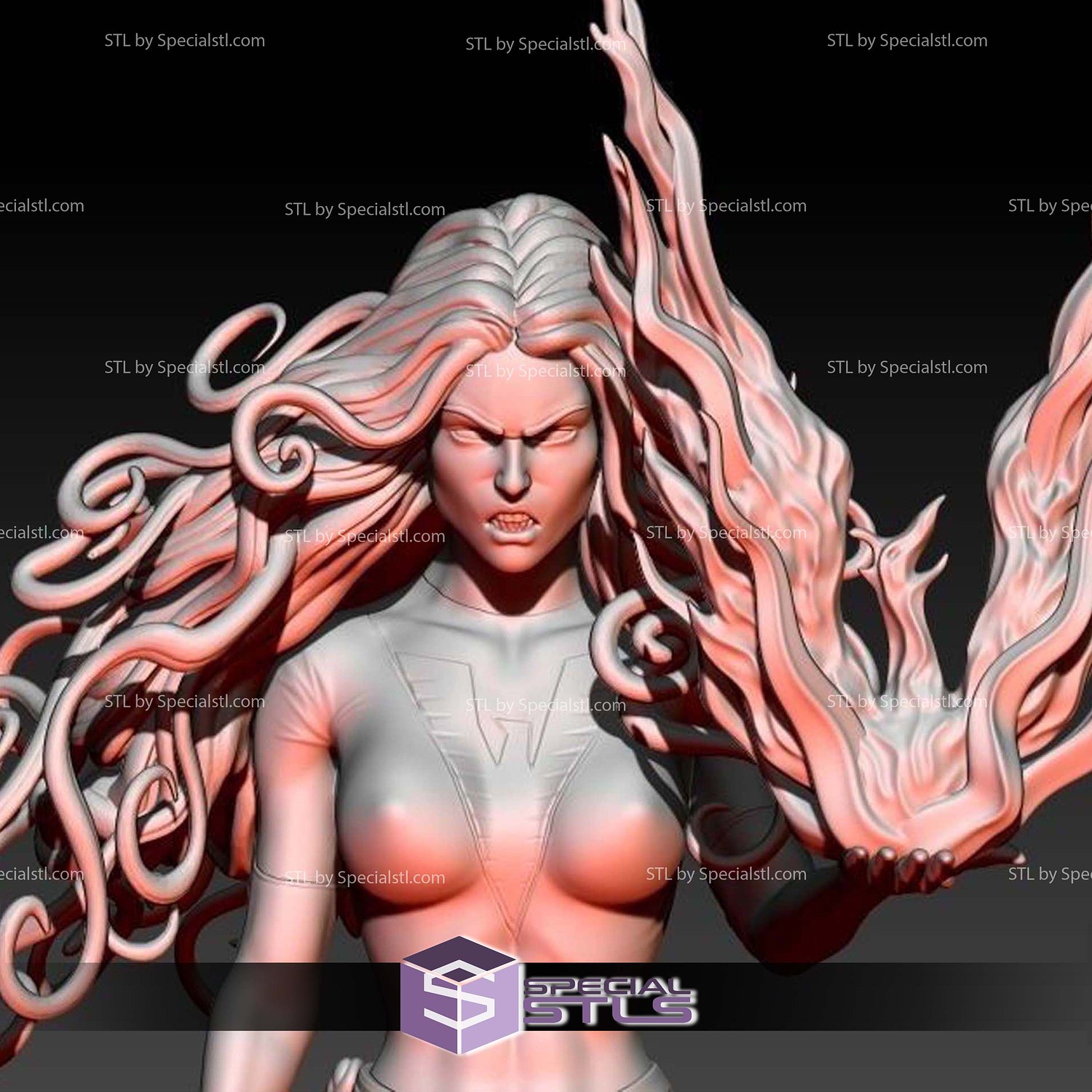 Phoenix Jean Grey Standalone 3D Printer Files STL Model — view 5