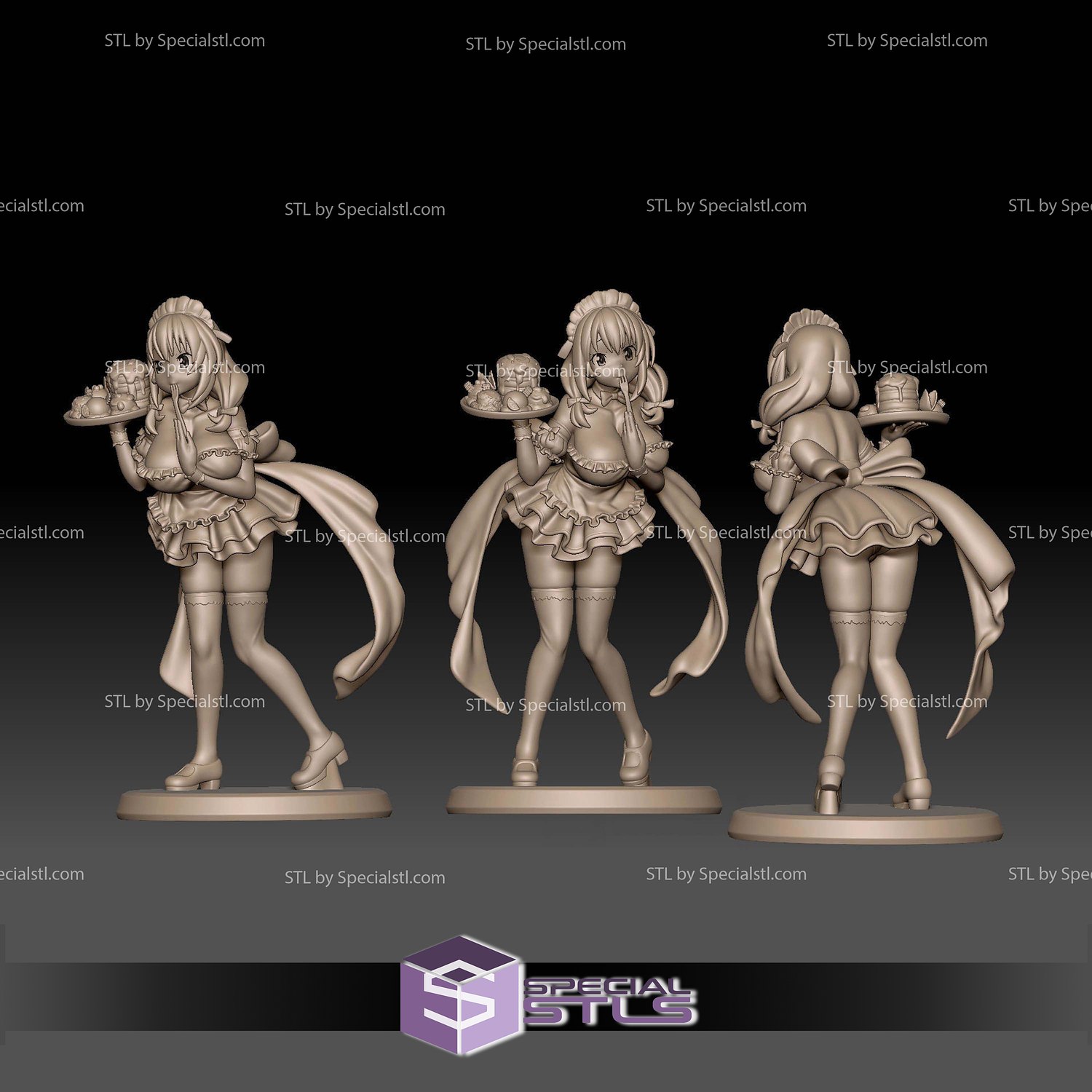 Konosuba YunYun Maid 3D Model Sculpture STL Model — view 2