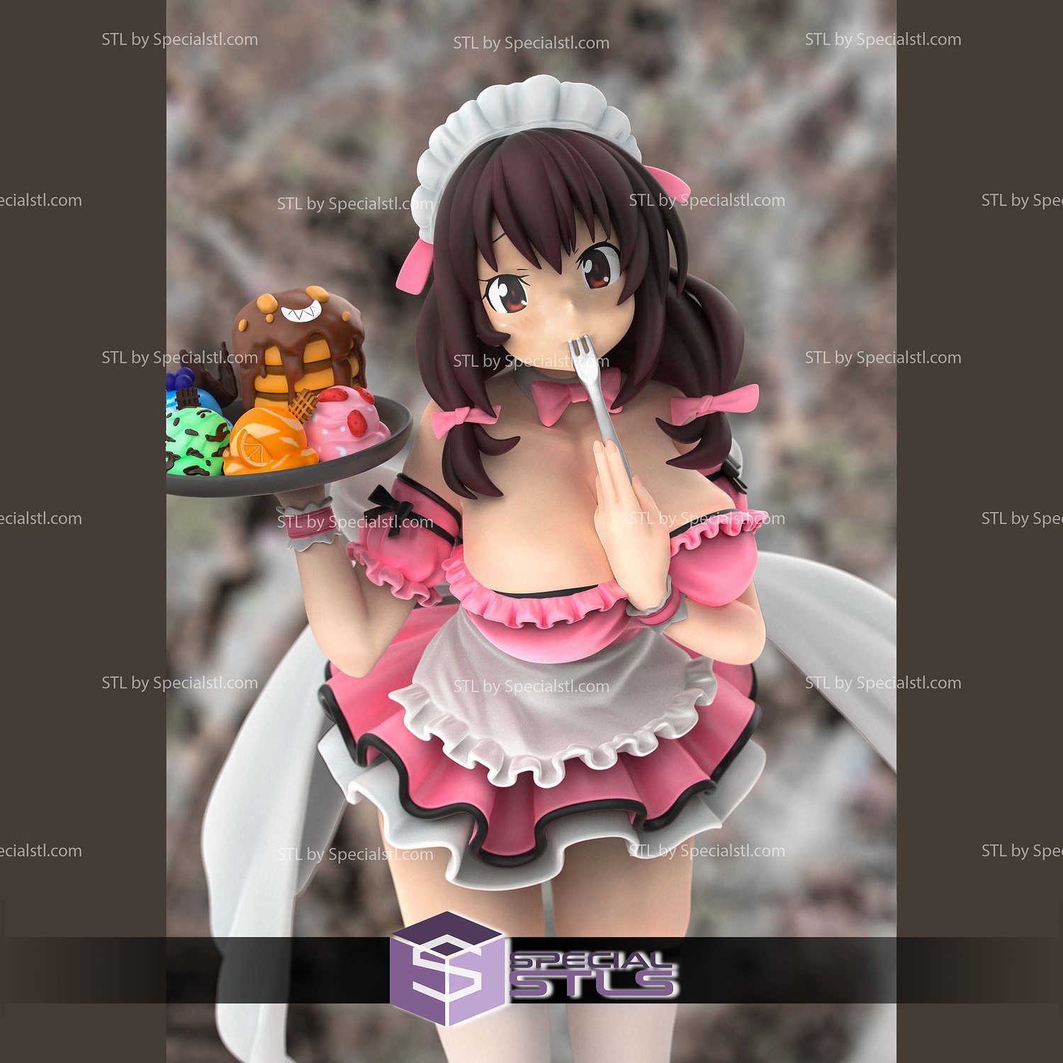 Konosuba YunYun Maid 3D Model Sculpture STL Model — view 4