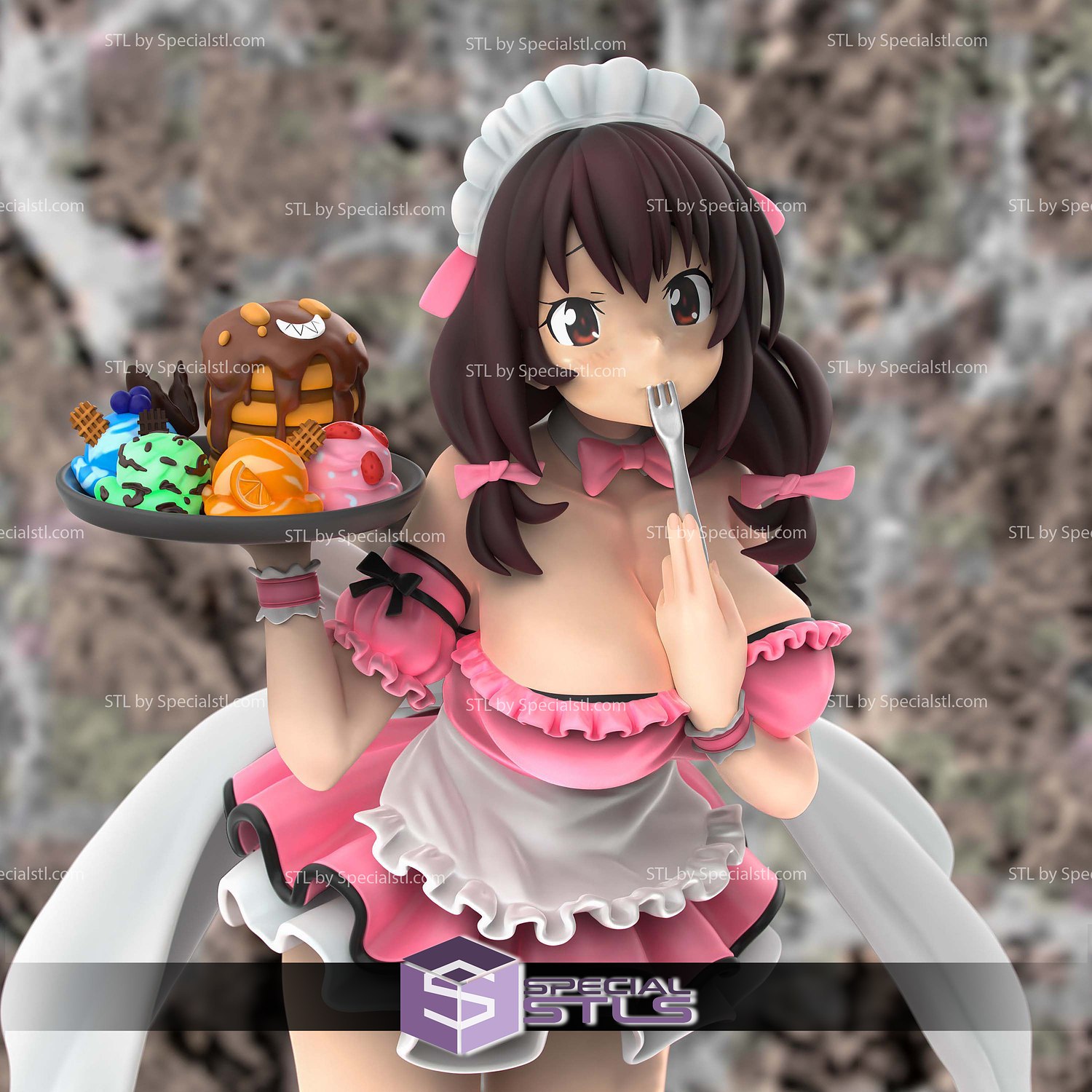 Konosuba YunYun Maid 3D Model Sculpture STL Model — view 6